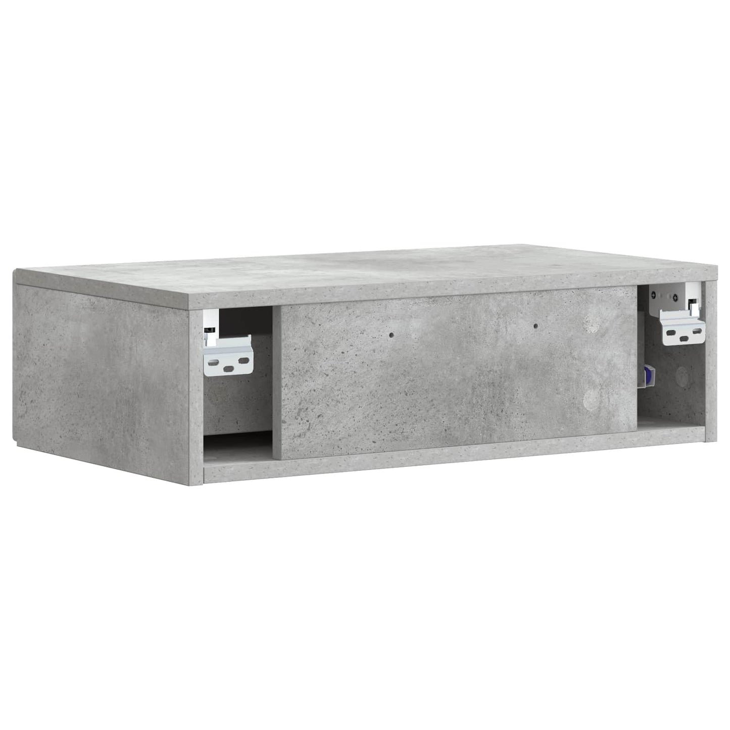 Vegghengt Sidebord Betonggrå 59 x 34,5 x 17 cm Konstruert tre