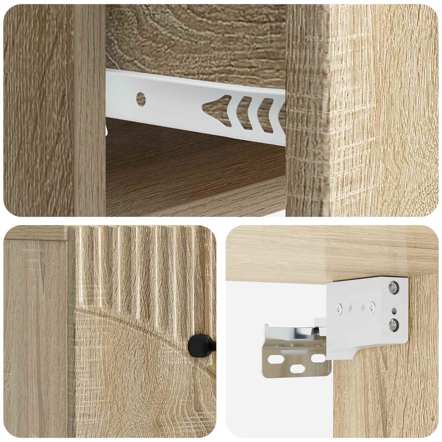 Vegghengt Nattbord Sonoma eik 34,5 x 33 x 20 cm Konstruert tre