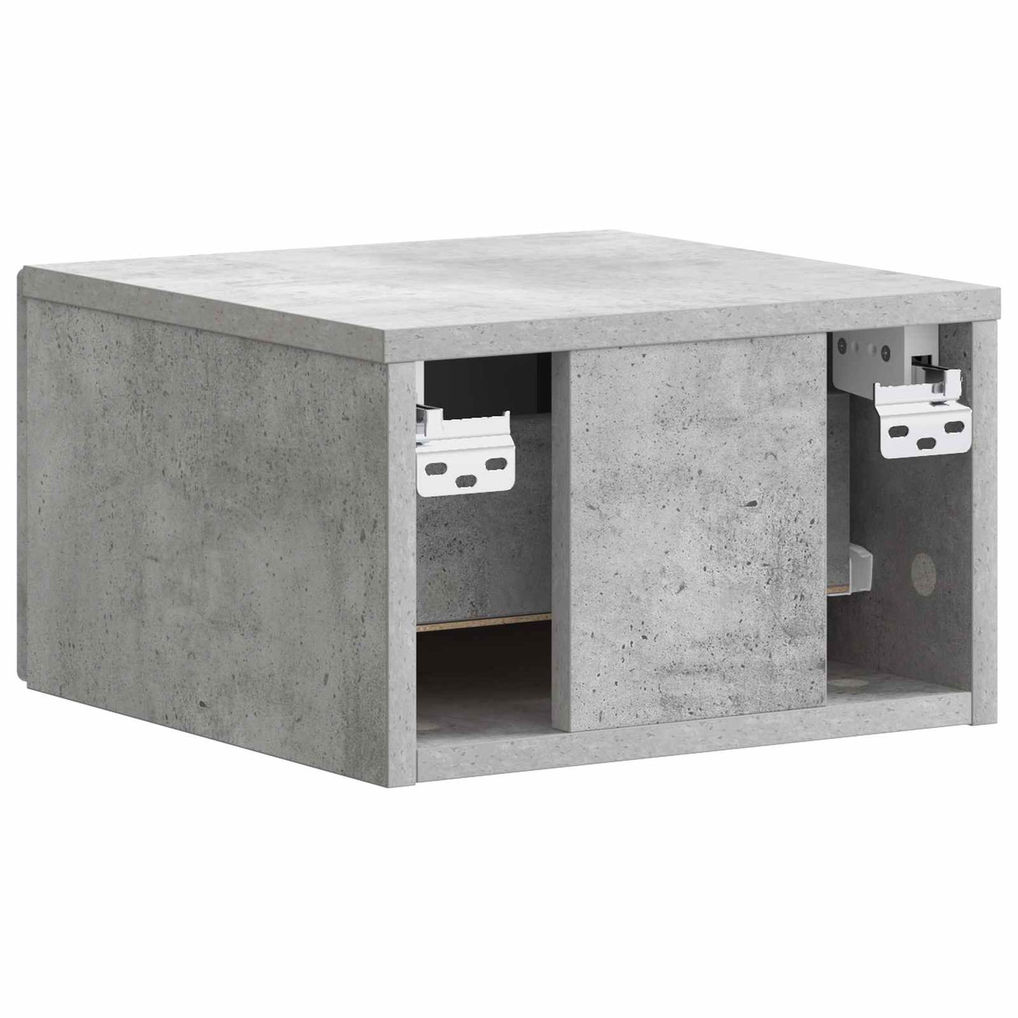 Vegghengt Nattbord med skuff 2 pcs Betonggrå 34,5 x 33 x 20 cm