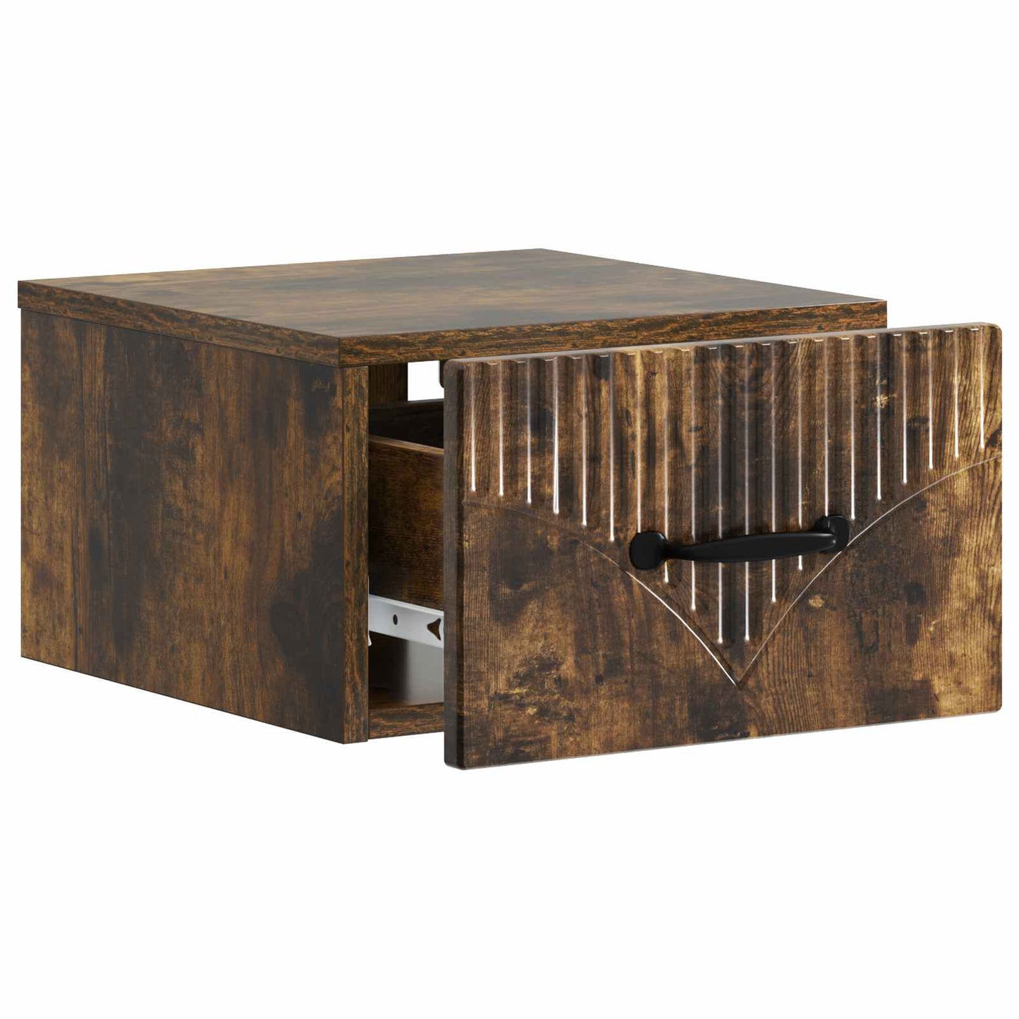 Vegghengt Nattbord med skuff 2 pcs Røkt Eik 34,5 x 33 x 20 cm