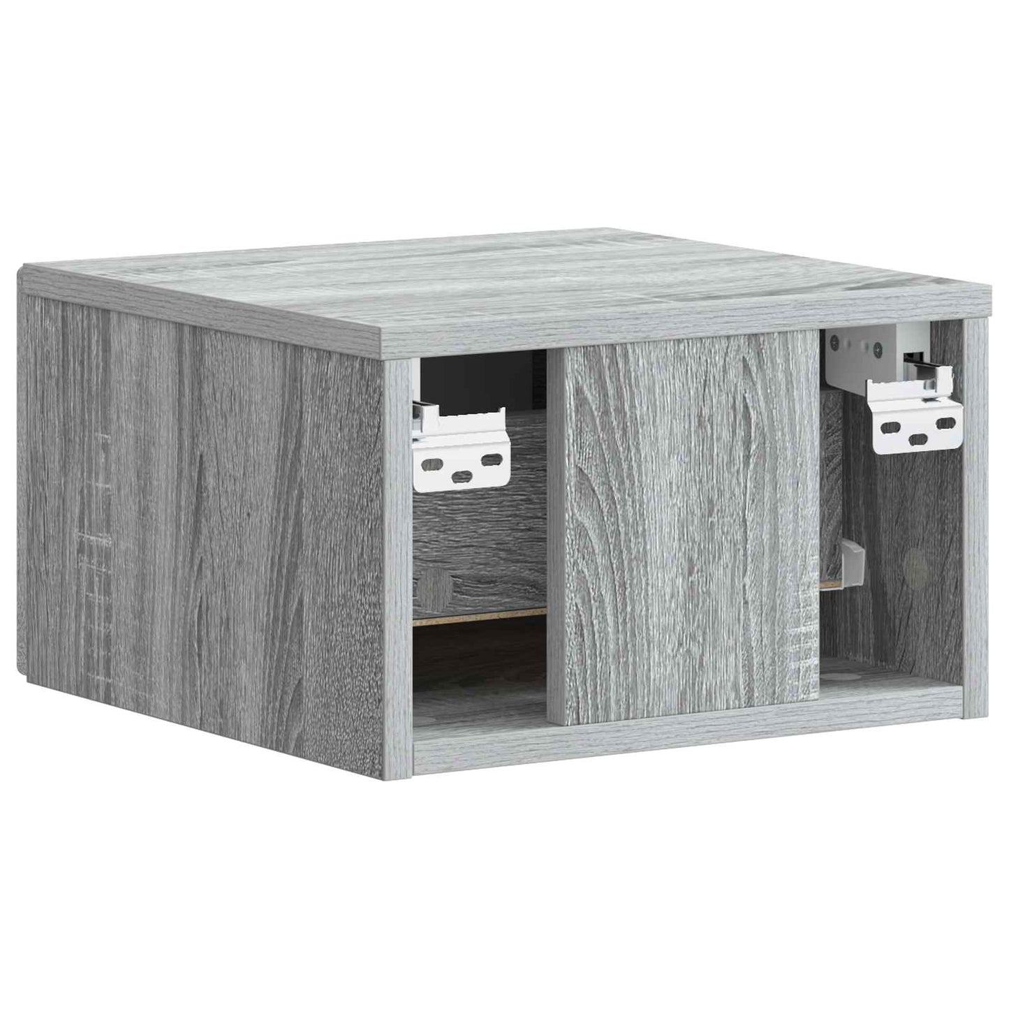 Vegghengt Nattbord med skuff 2 pcs Grå sonoma 34,5 x 33 x 20 cm
