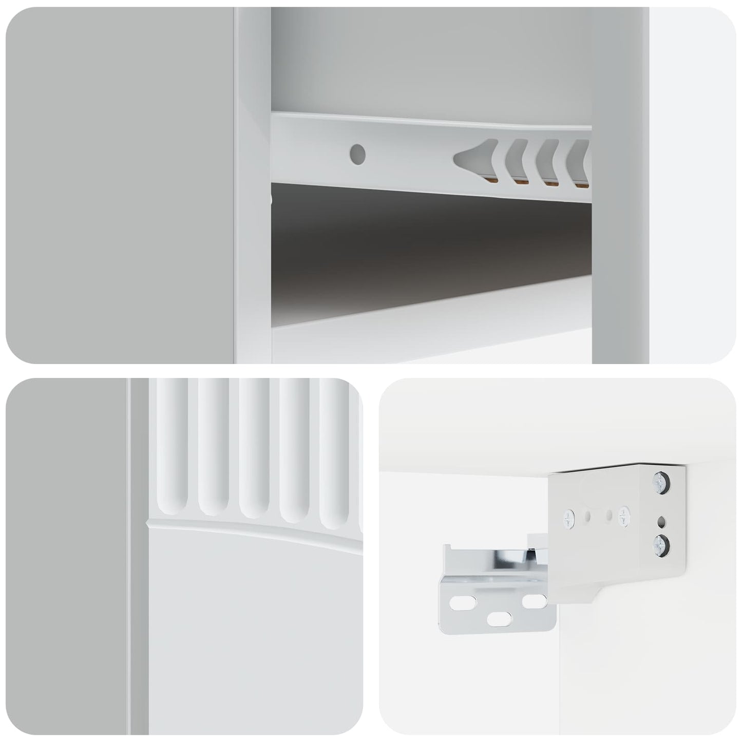 Vegghengt Nattbord 2 pcs Hvit 49 x 34,5 x 20 cm Konstruert tre