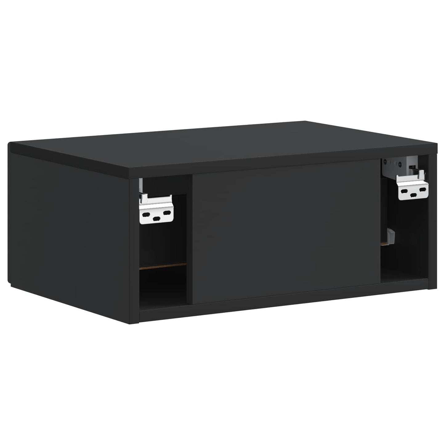 Vegghengt Nattbord Svart 49 x 34,5 x 20 cm Konstruert tre