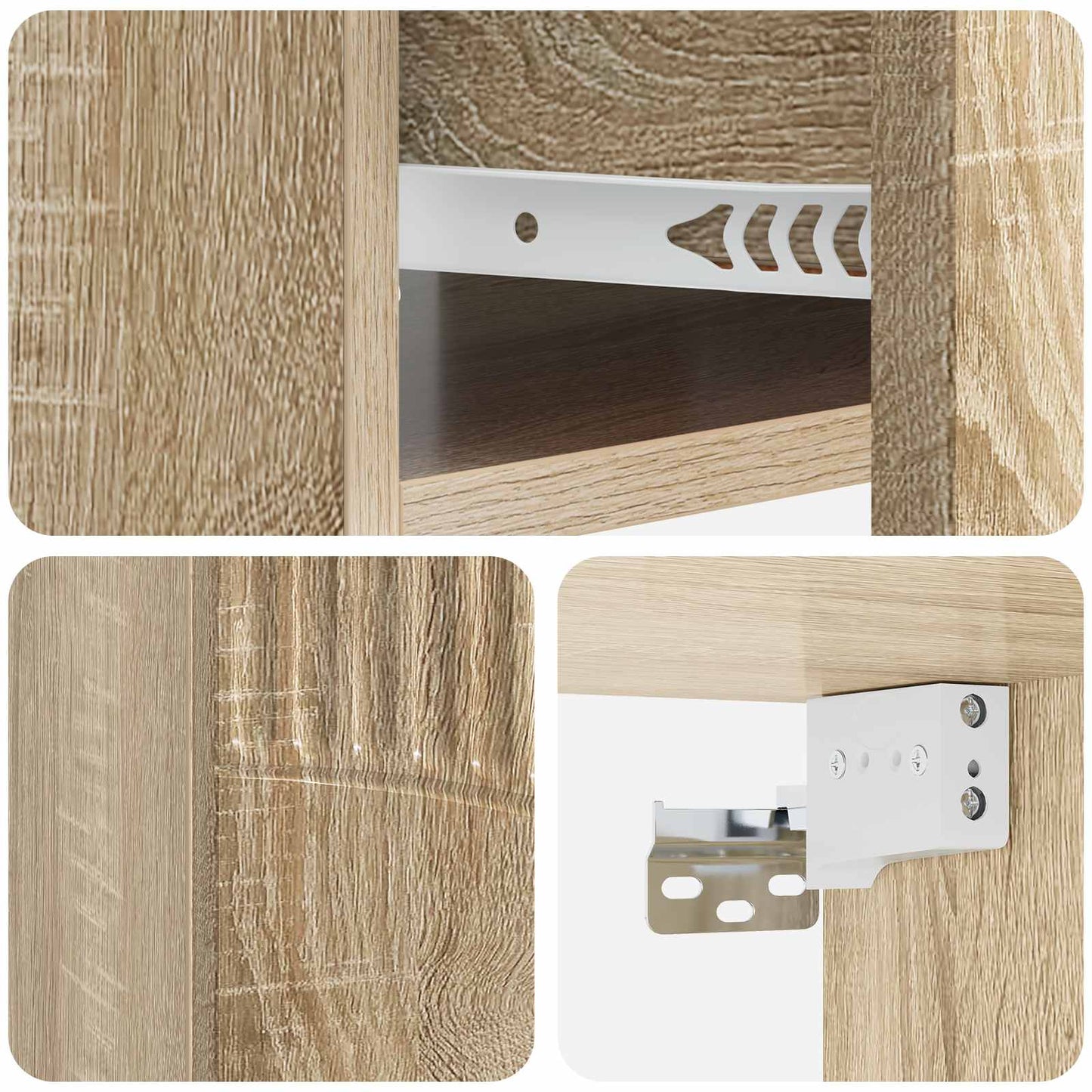 Vegghengt Nattbord Sonoma eik 49 x 34,5 x 20 cm Konstruert tre