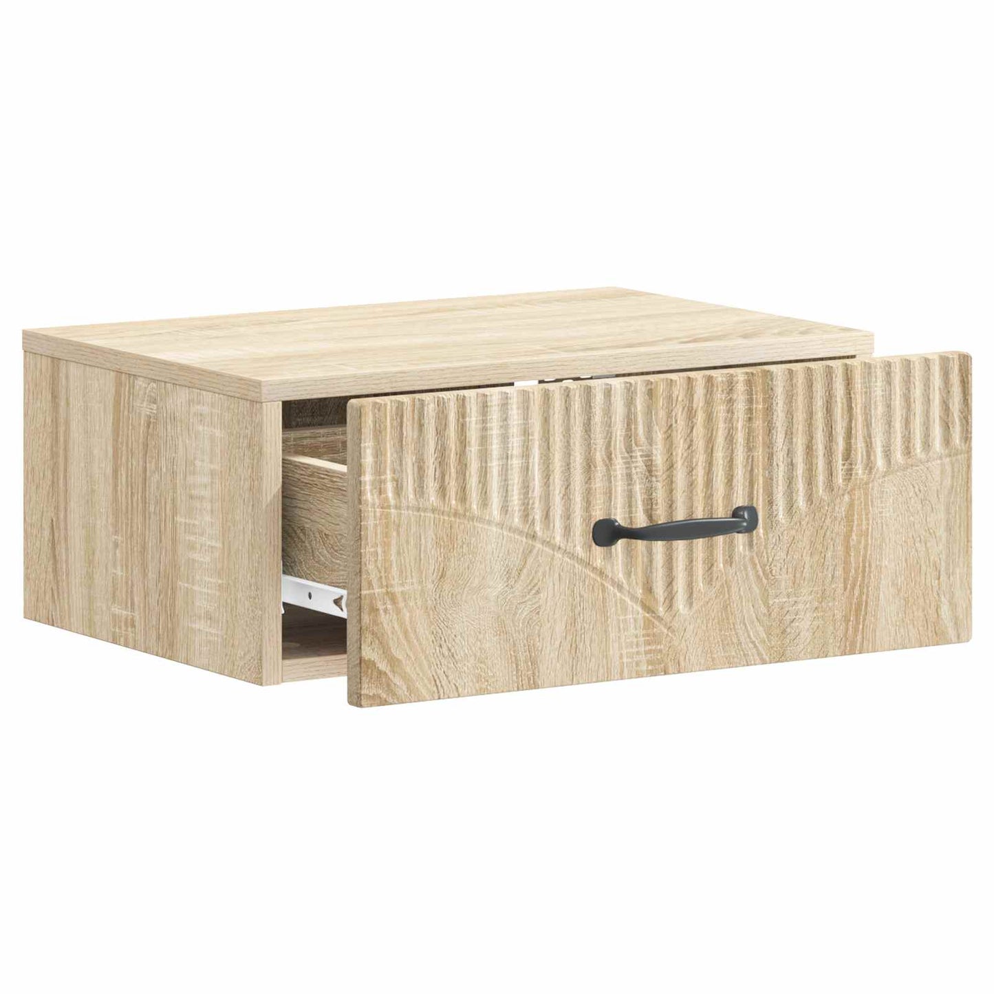 Vegghengt Nattbord med skuff 2 pcs Sonoma eik 49 x 34,5 x 20 cm