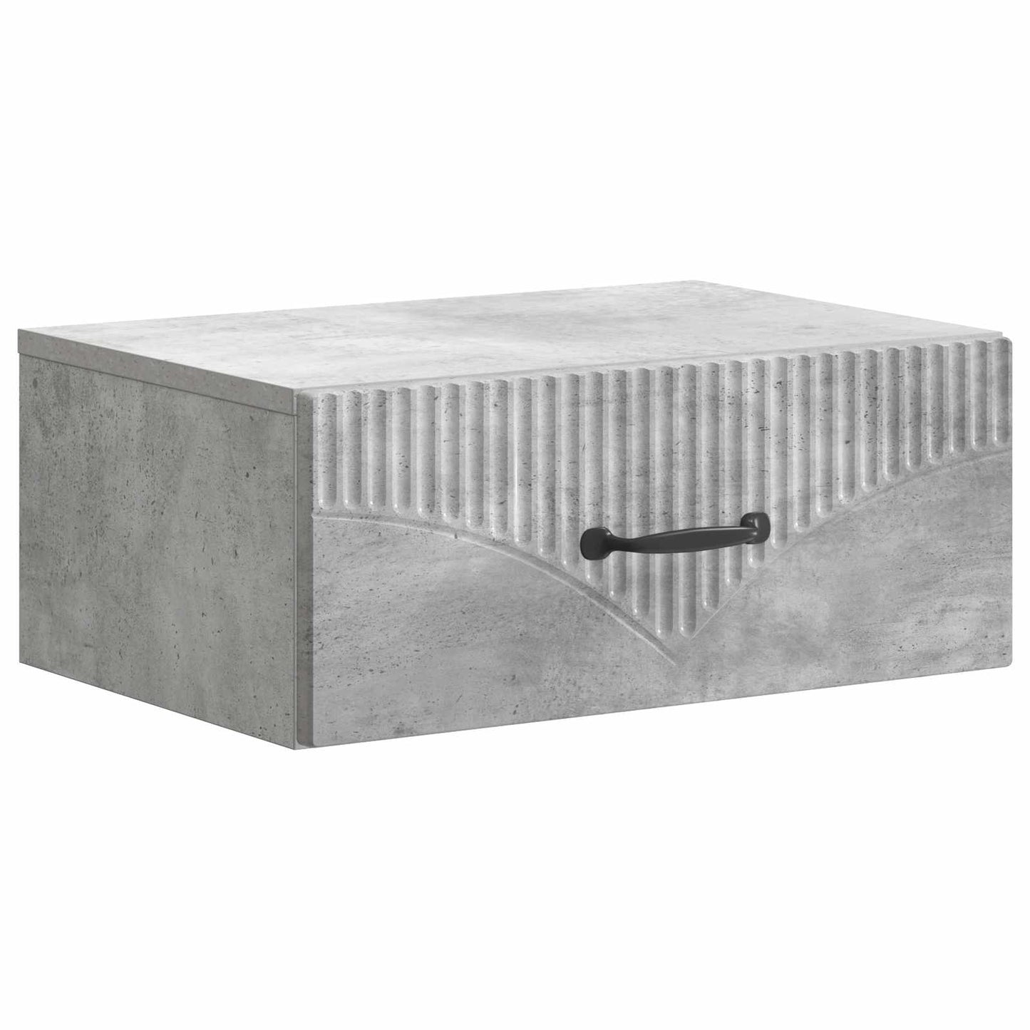 Vegghengt Nattbord med skuff 2 pcs Betonggrå 49 x 34,5 x 20 cm