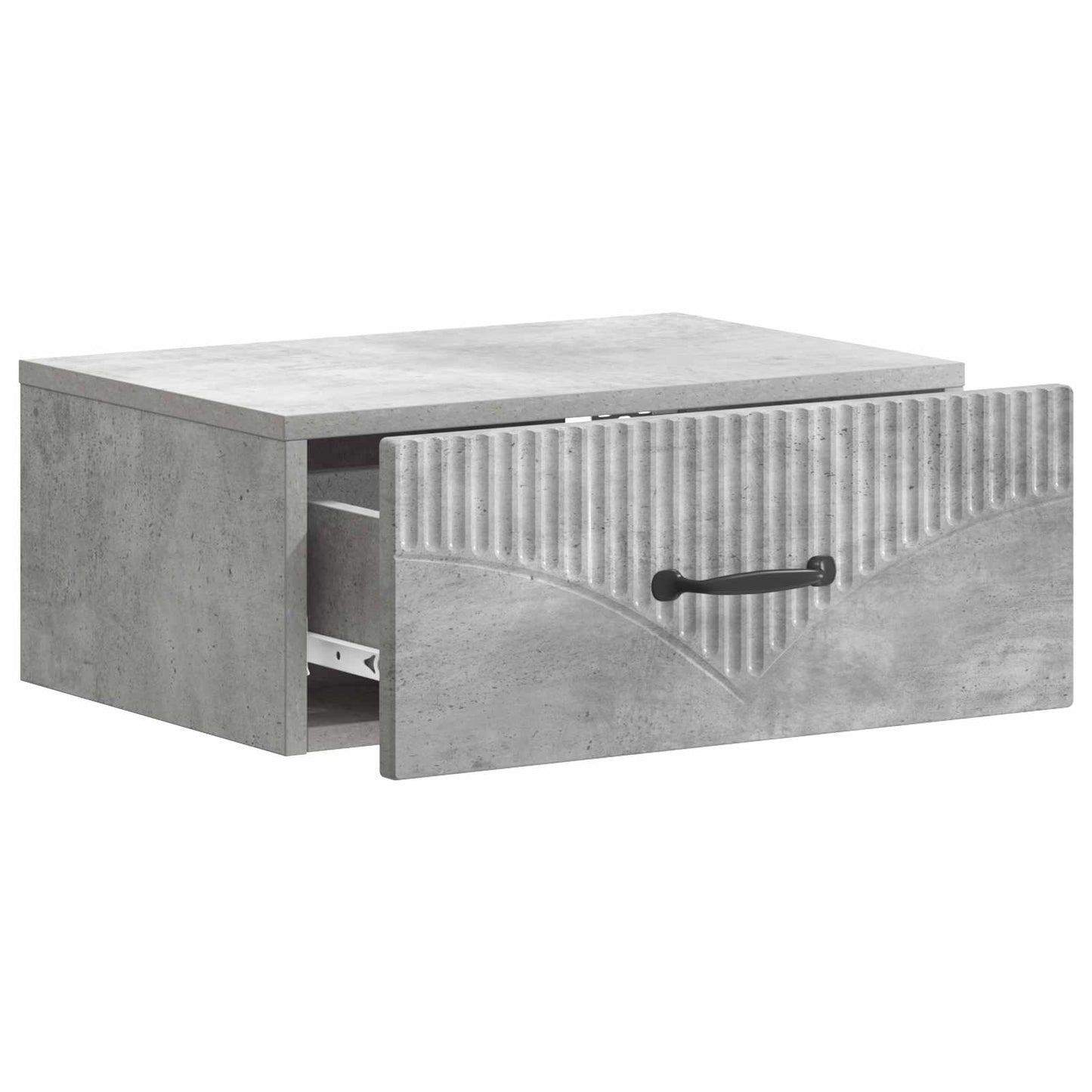 Vegghengt Nattbord med skuff 2 pcs Betonggrå 49 x 34,5 x 20 cm