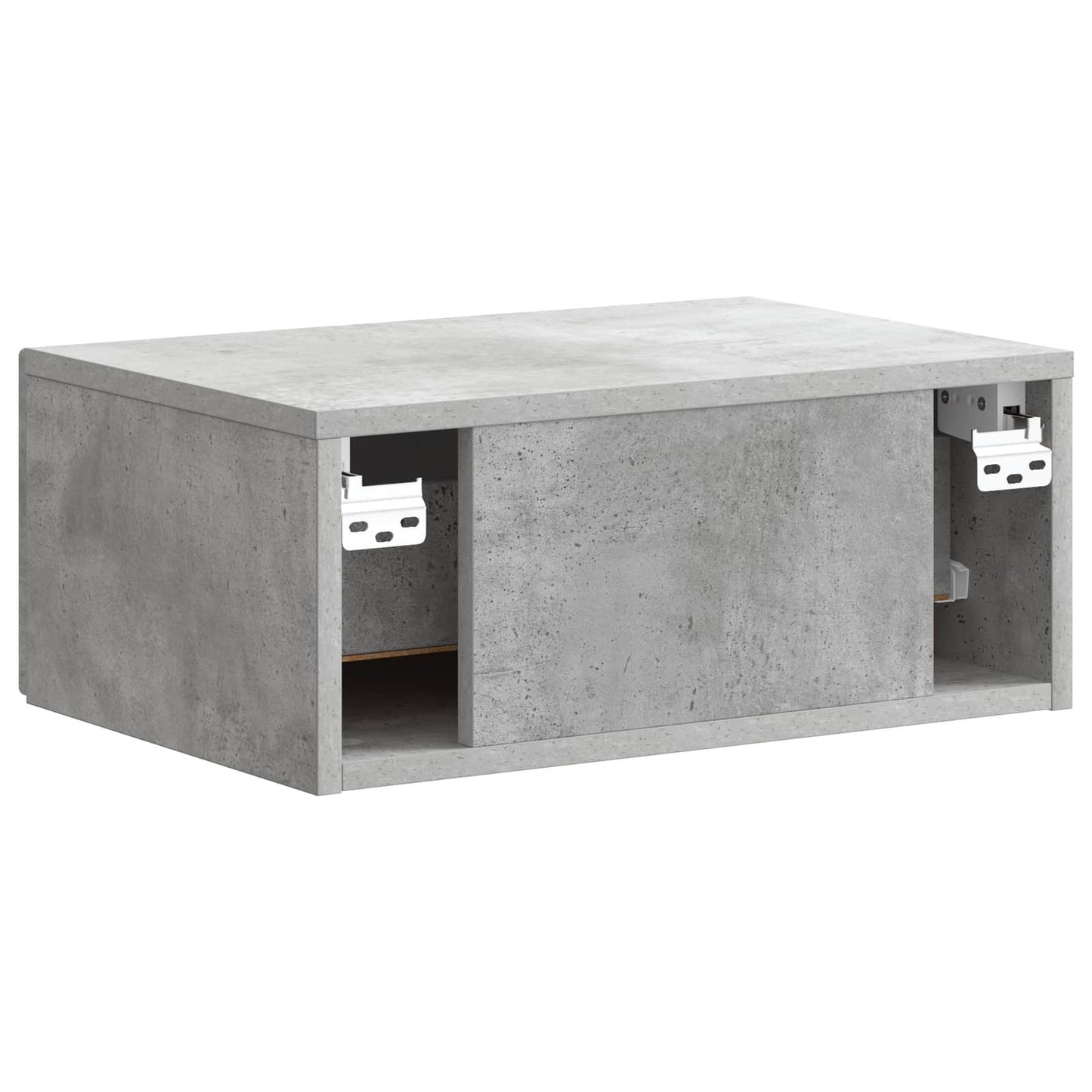 Vegghengt Nattbord med skuff 2 pcs Betonggrå 49 x 34,5 x 20 cm
