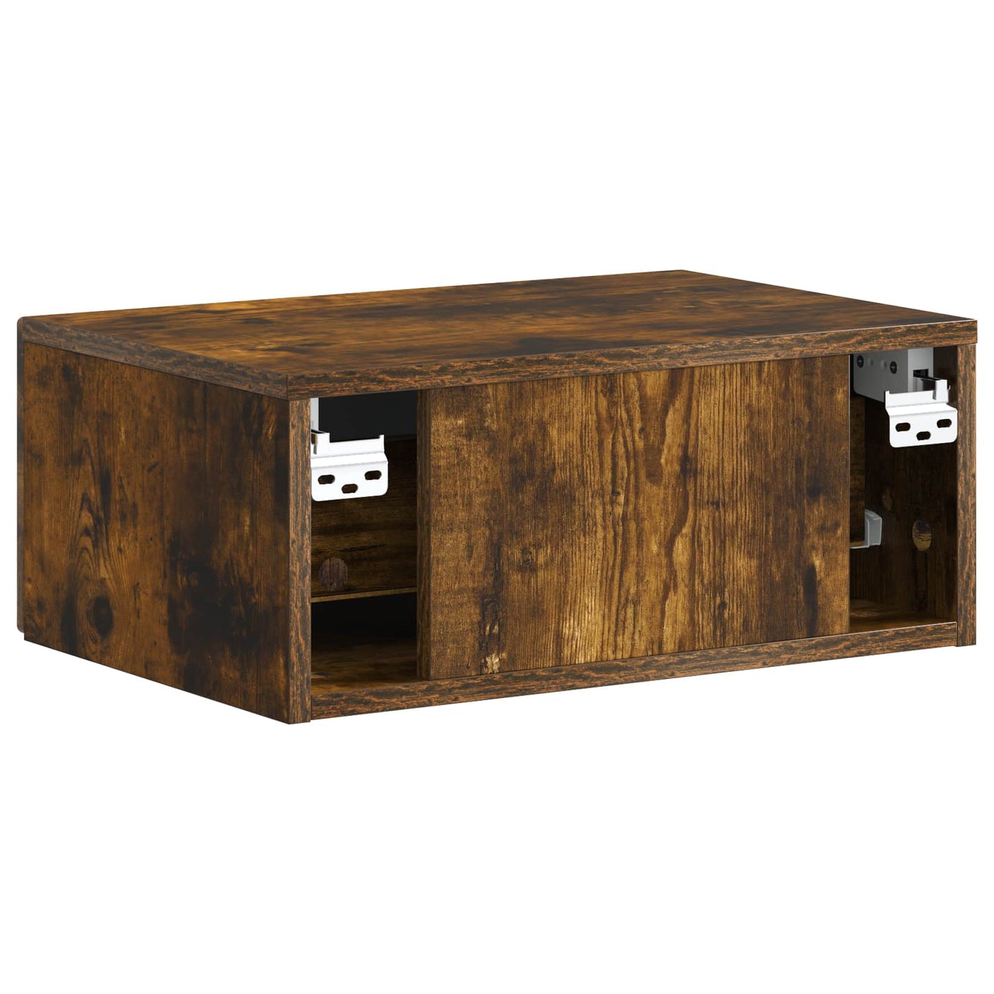Vegghengt Nattbord Røkt Eik 49 x 34,5 x 20 cm Konstruert tre