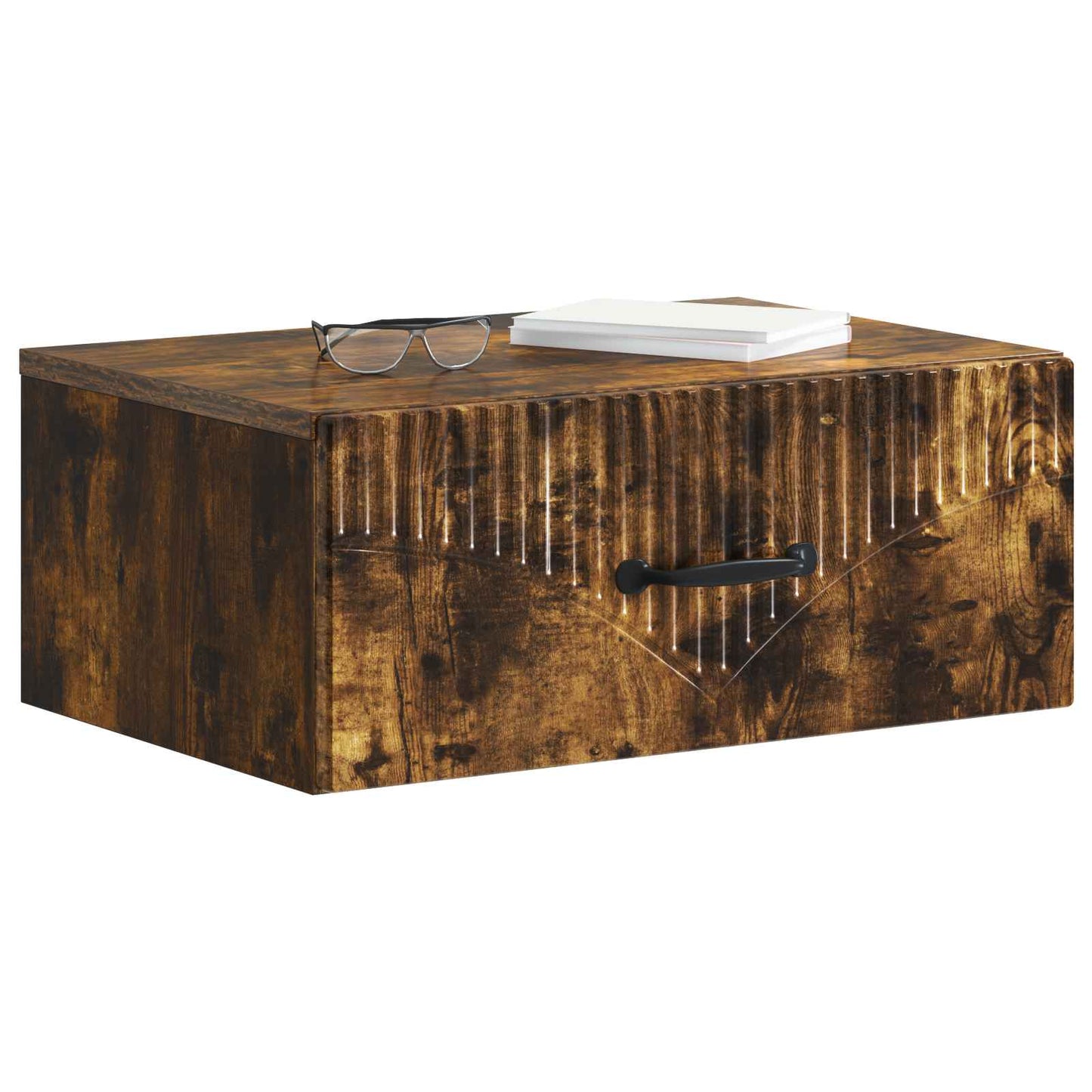 Vegghengt Nattbord Røkt Eik 49 x 34,5 x 20 cm Konstruert tre