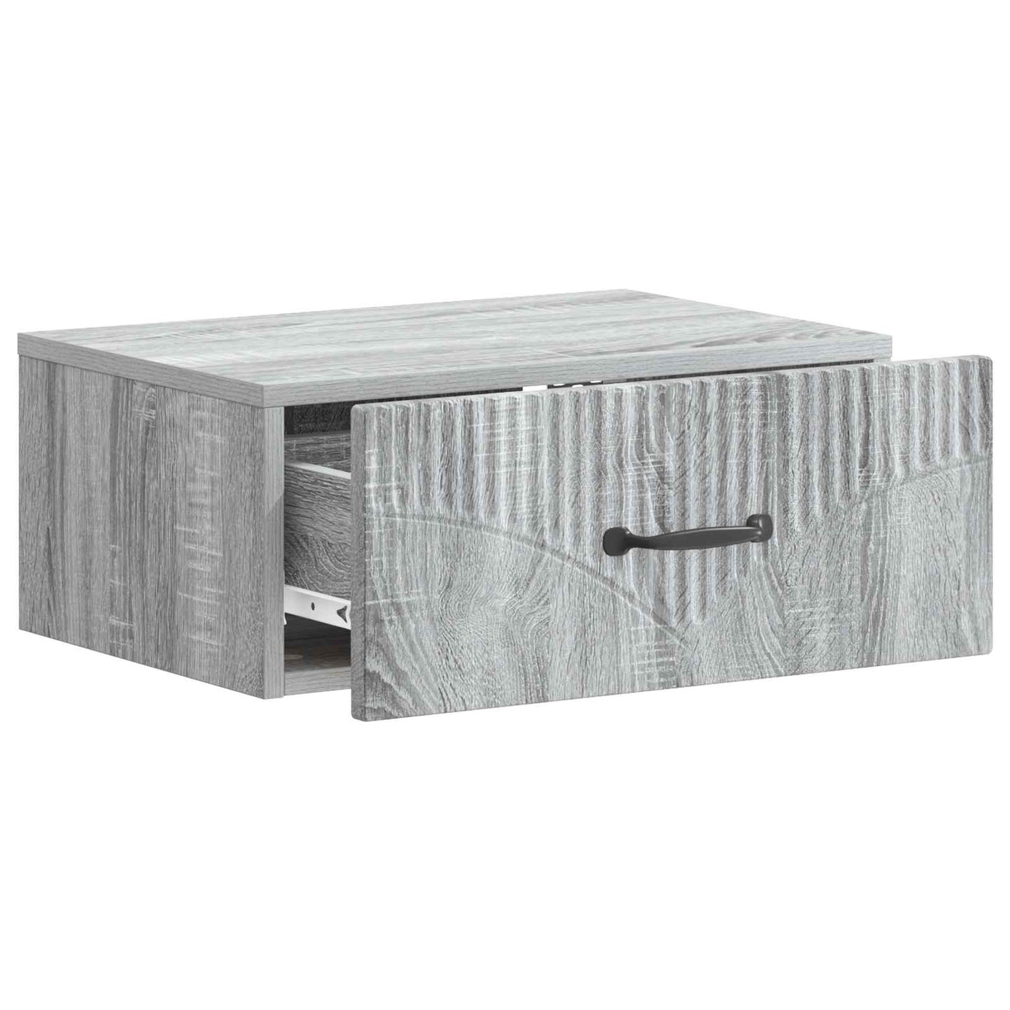 Vegghengt Nattbord med skuff 2 pcs Grå sonoma 49 x 34,5 x 20 cm
