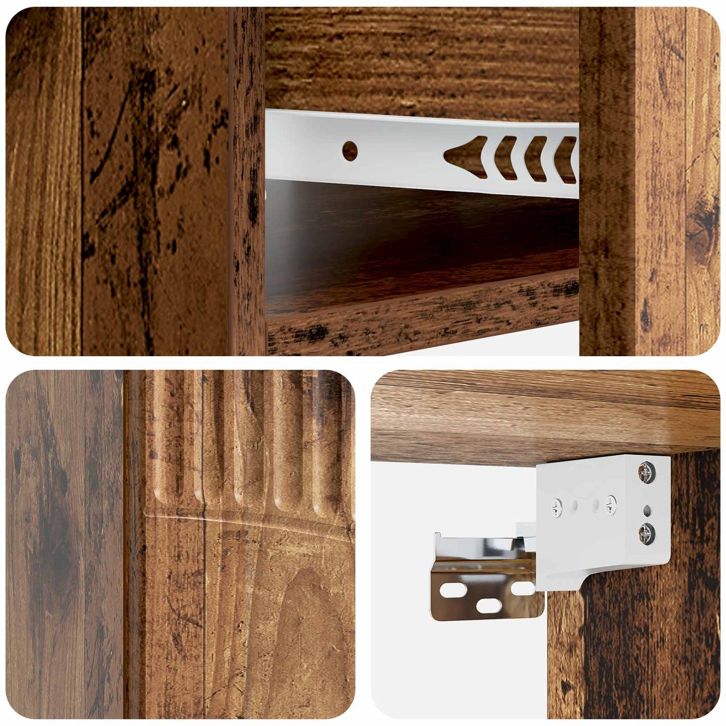 Vegghengt Nattbord Gammelt tre 49 x 34,5 x 20 cm Konstruert tre