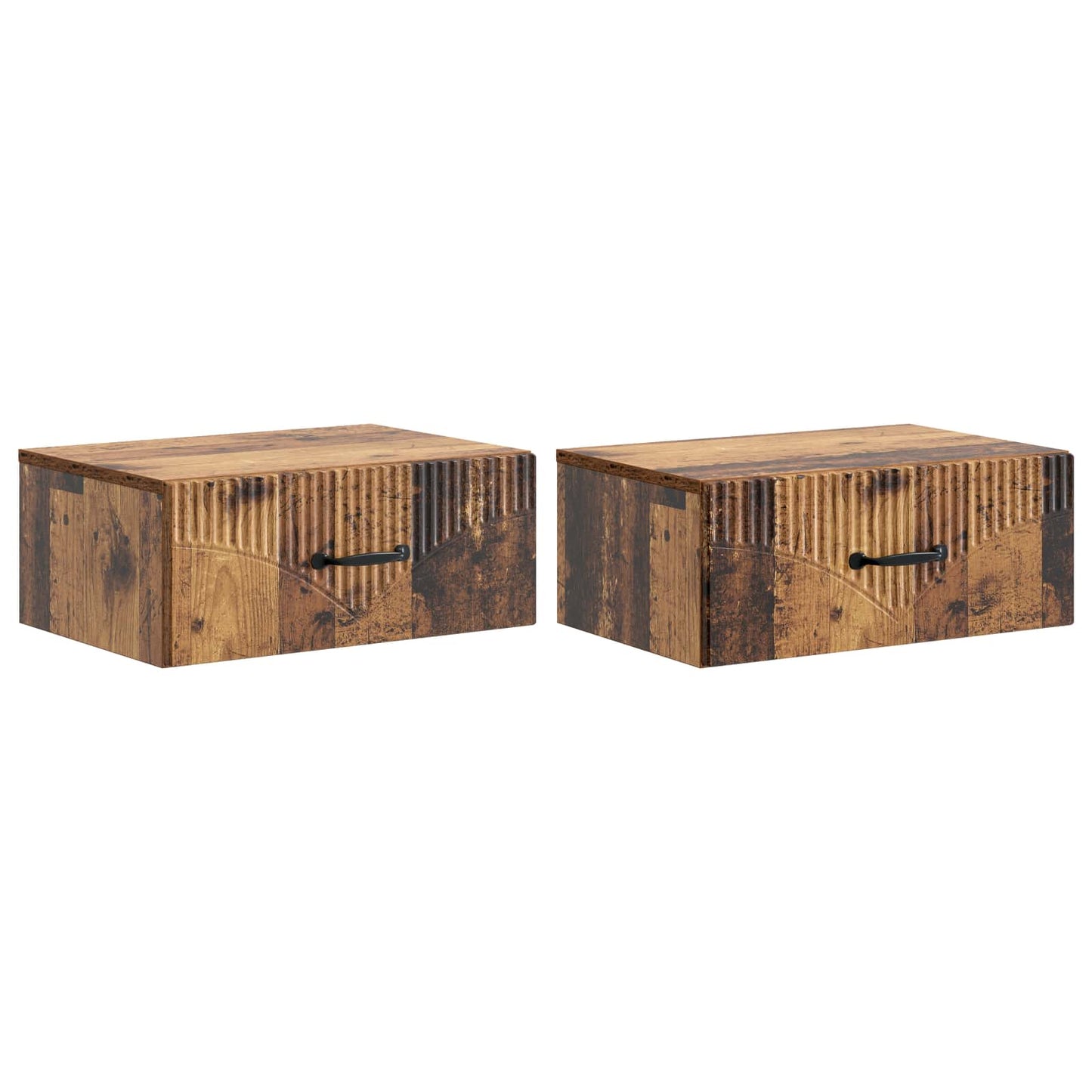 Vegghengt Nattbord 2 pcs Gammelt tre 49 x 34,5 x 20 cm