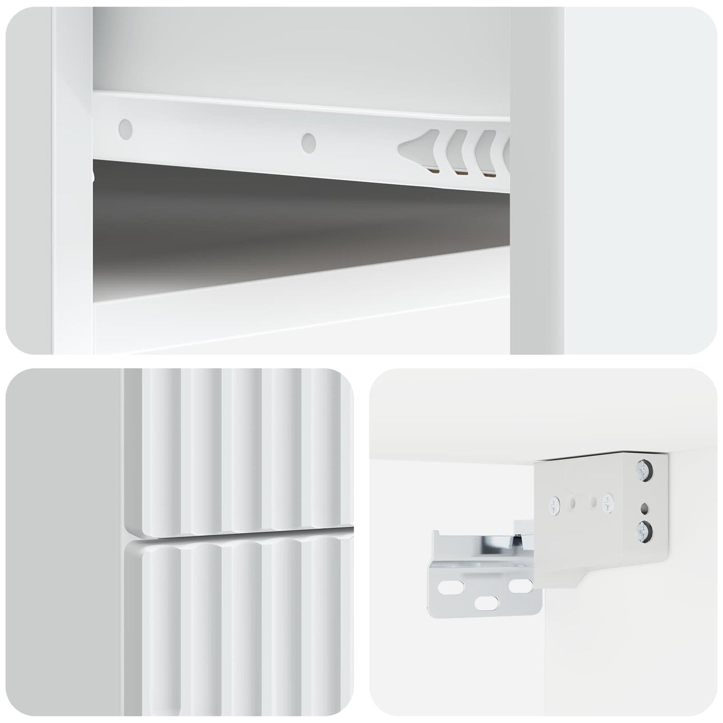 Vegghengt Nattbord 2 pcs Hvit 34,5 x 33 x 40 cm Konstruert tre