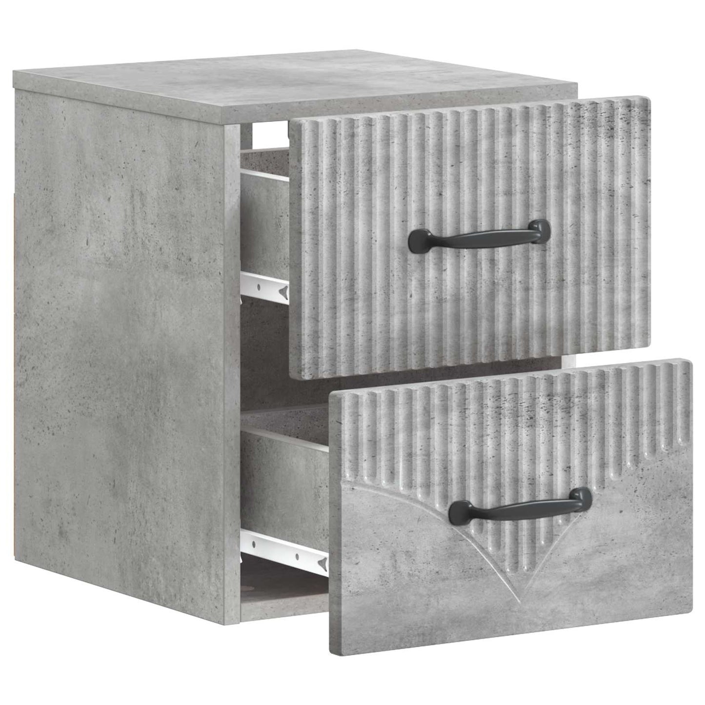 Vegghengt Nattbord Betonggrå 34,5 x 33 x 40 cm Konstruert tre