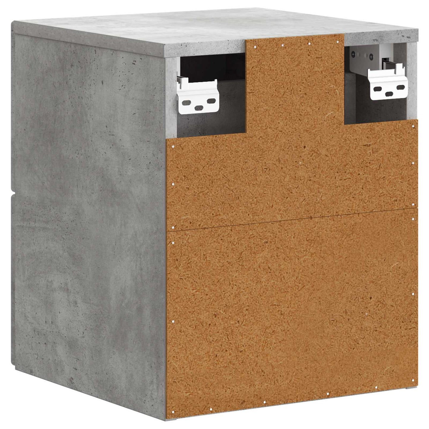 Vegghengt Nattbord med skuff 2 pcs Betonggrå 34,5 x 33 x 40 cm