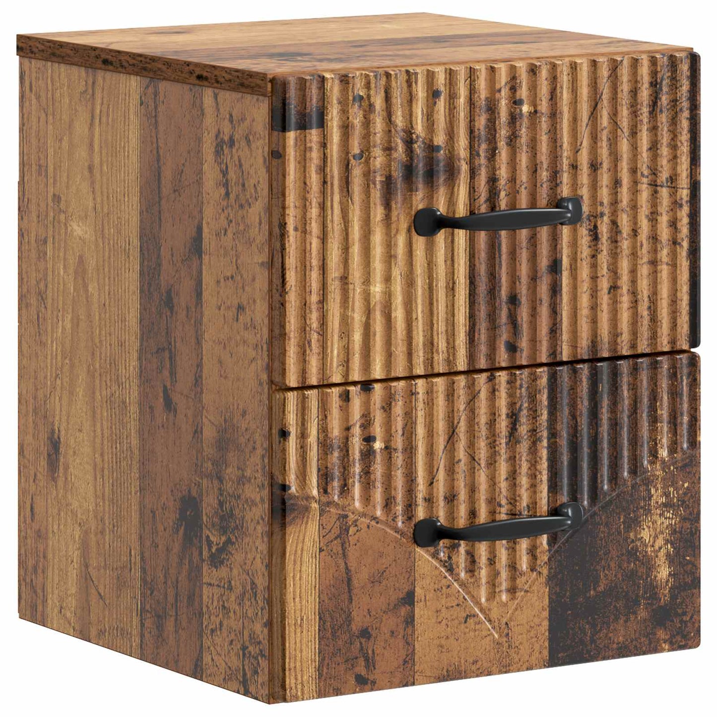 Vegghengt Nattbord 2 pcs Gammelt tre 34,5 x 33 x 40 cm