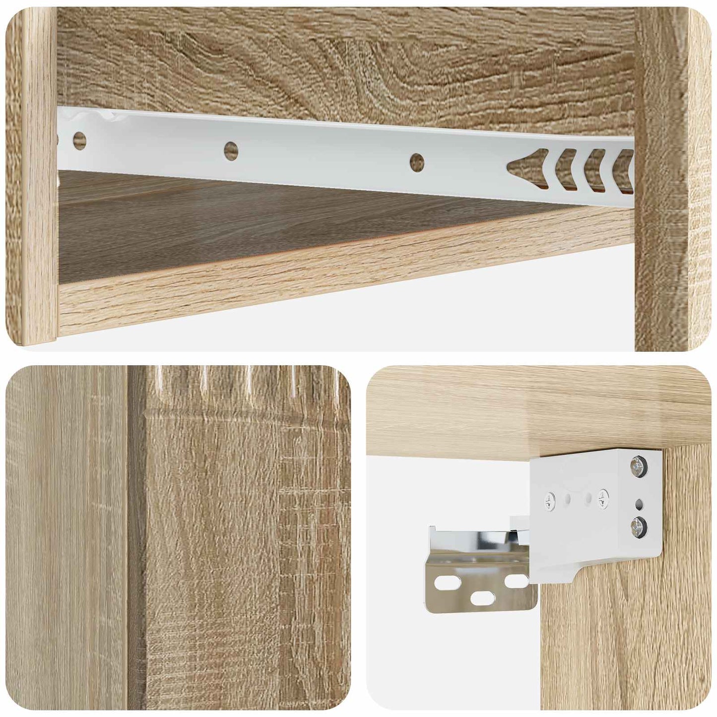 Vegghengt Sidebord Sonoma eik 59 x 34,5 x 17 cm Konstruert tre