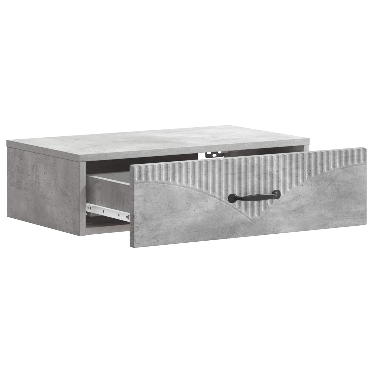 Vegghengt Sidebord Betonggrå 59 x 34,5 x 17 cm Konstruert tre