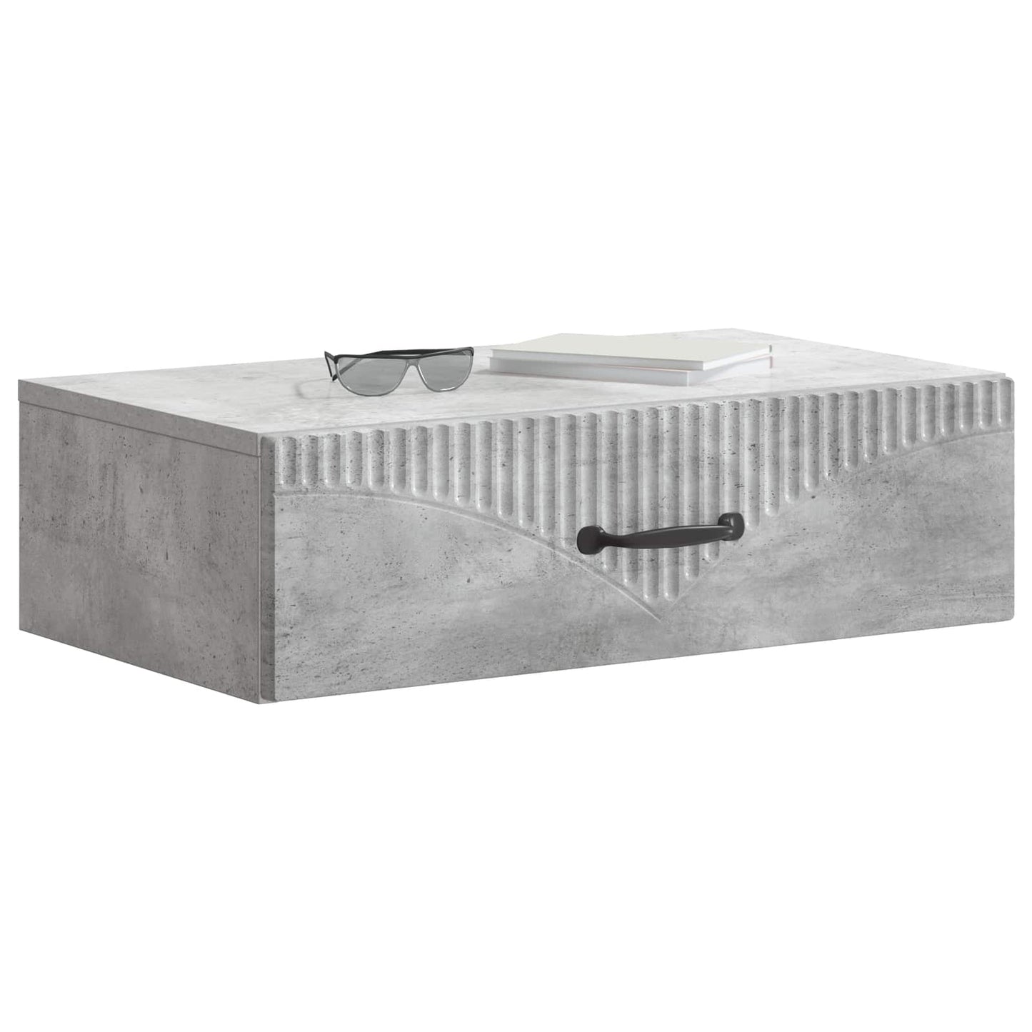 Vegghengt Sidebord Betonggrå 59 x 34,5 x 17 cm Konstruert tre