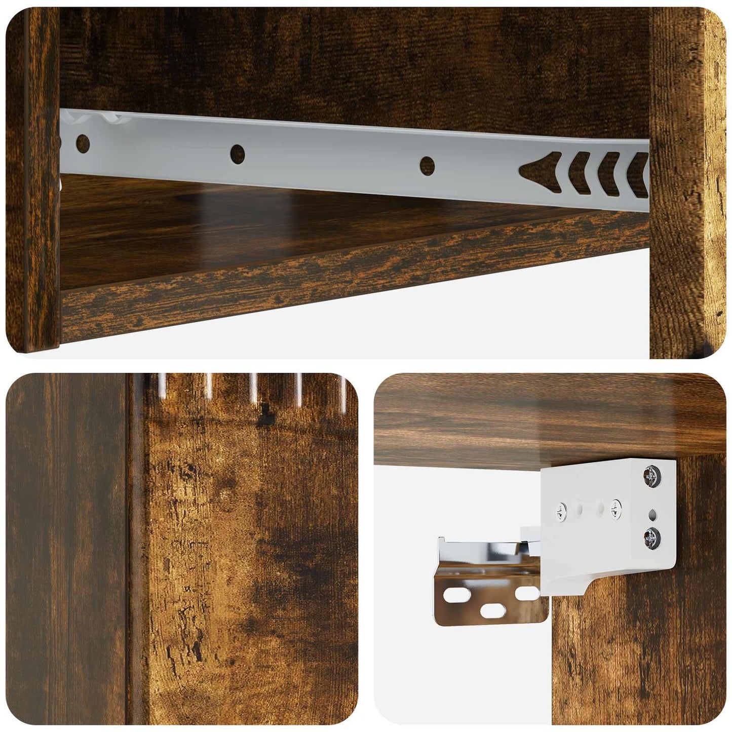 Vegghengt Sidebord Røkt Eik 59 x 34,5 x 17 cm Konstruert tre