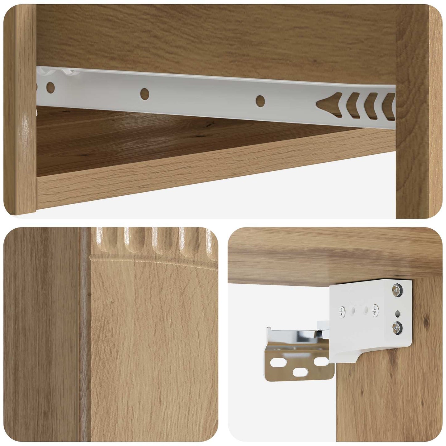 Vegghengt Sidebord 59 x 34,5 x 17 cm Konstruert tre Artisan eik
