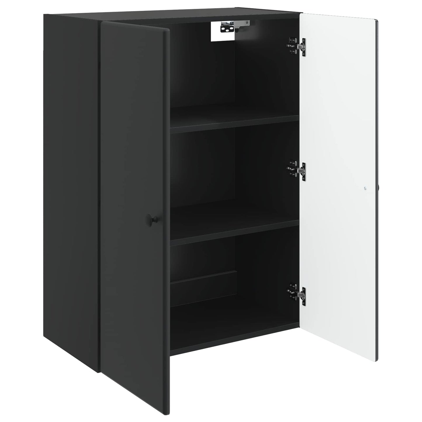 Vegghengt skap Svart 66 x 34,5 x 90 cm Konstruert tre