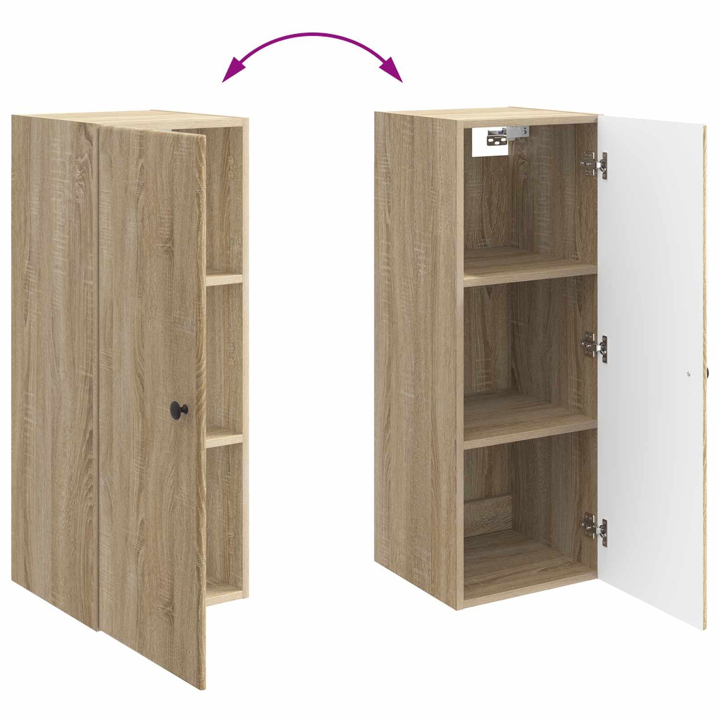 Vegghengt skap Sonoma eik 33 x 34,5 x 90 cm Konstruert tre
