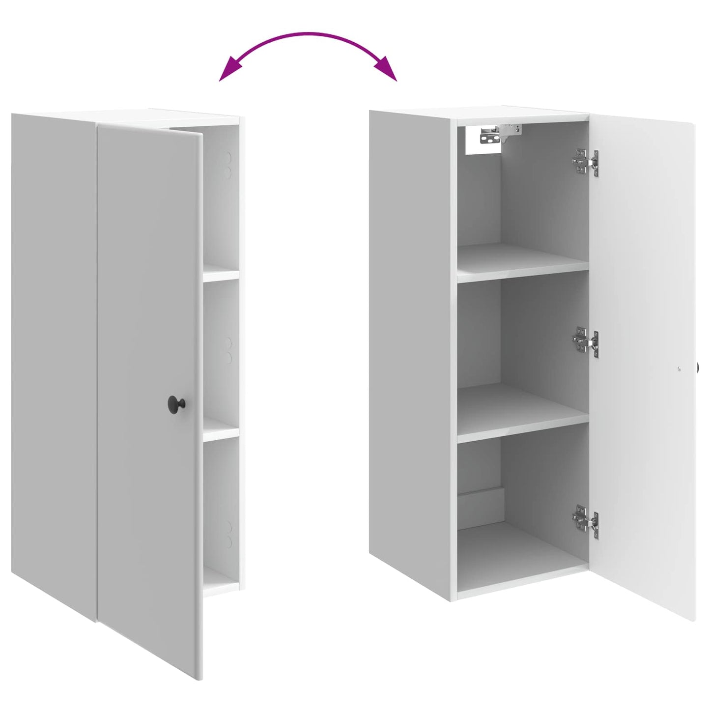 Vegghengt skap Høgglans hvit 33 x 34,5 x 90 cm Konstruert tre