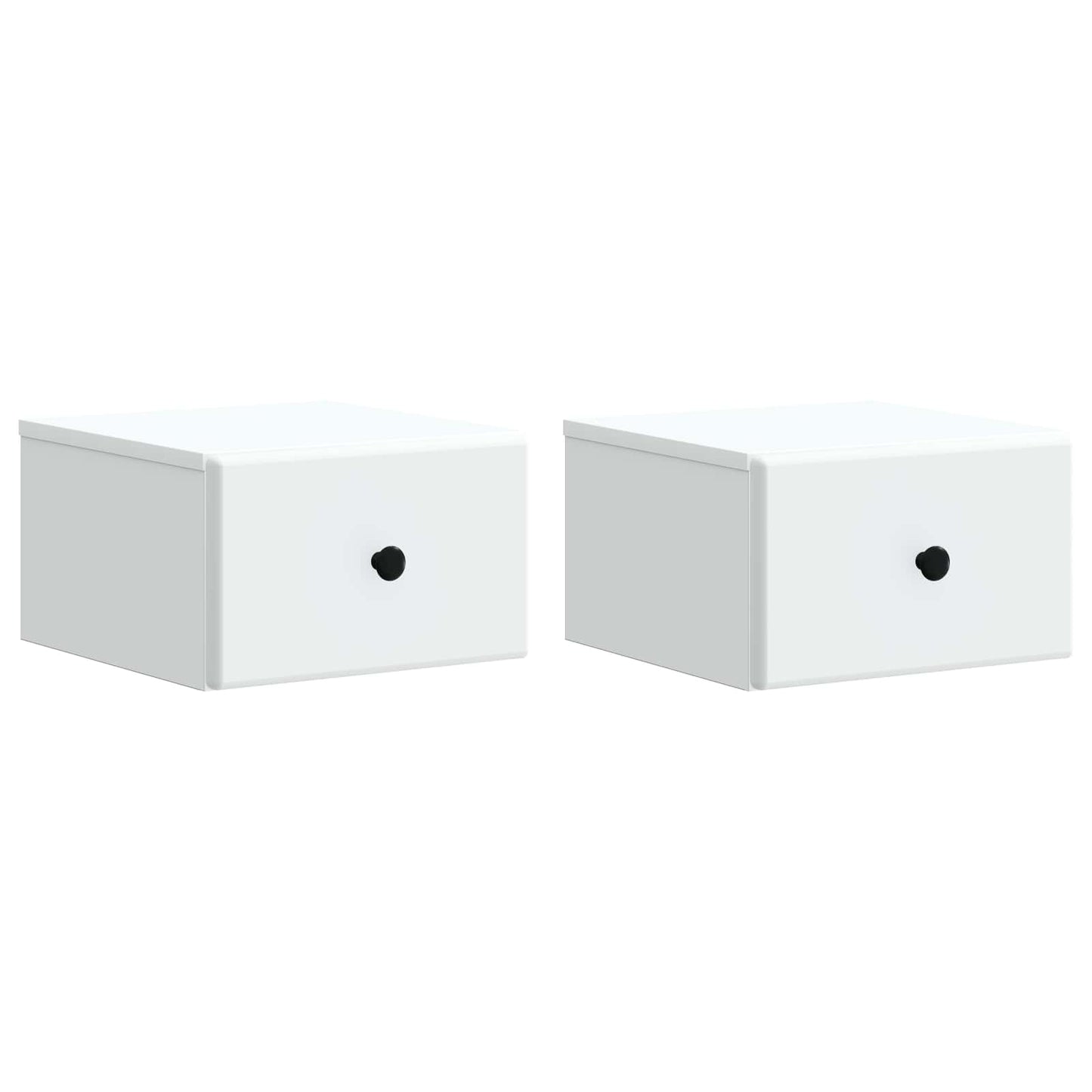 Vegghengt Nattbord 2 pcs Hvit 34,5 x 33 x 20 cm Konstruert tre