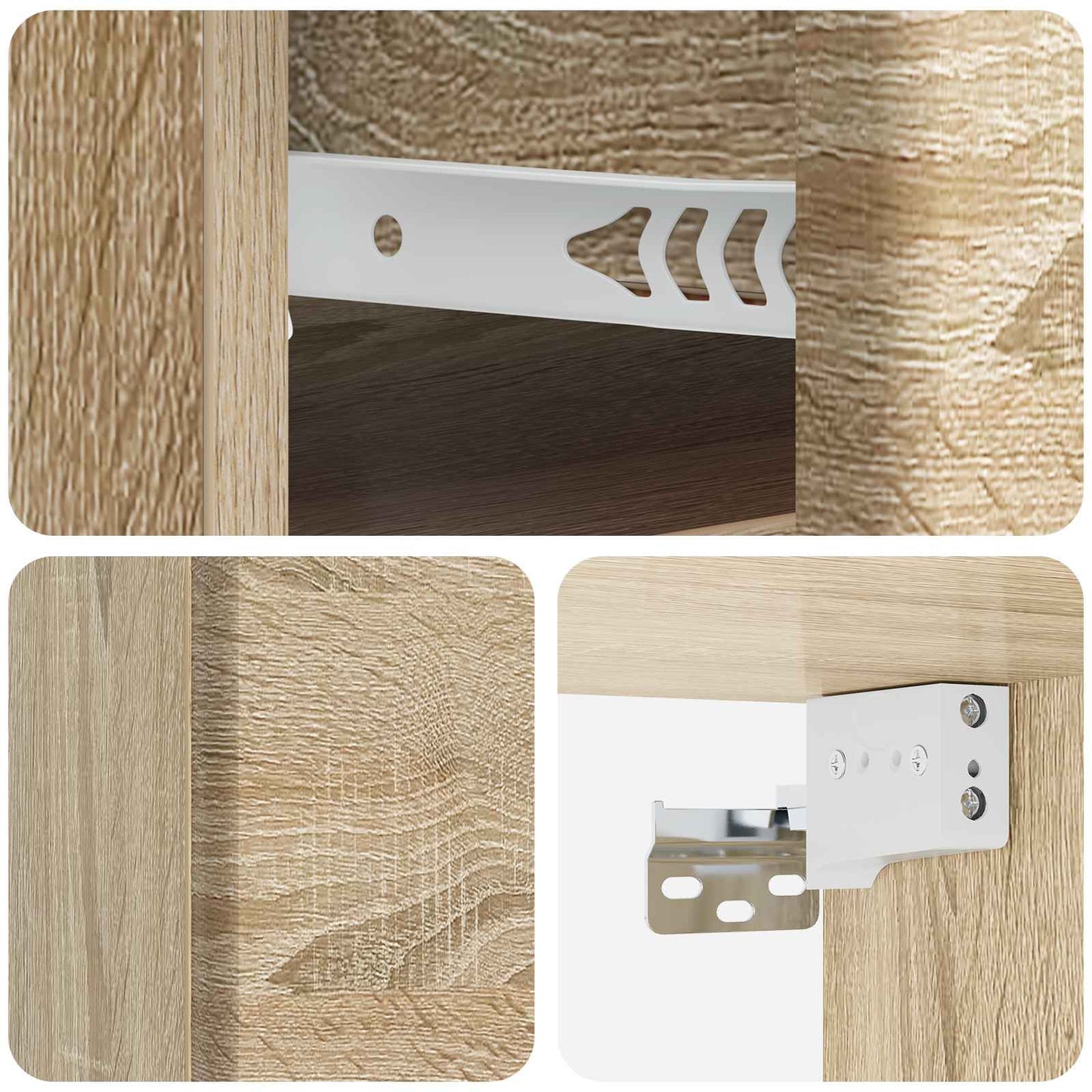 Vegghengt Nattbord Sonoma eik 34,5 x 33 x 20 cm Konstruert tre