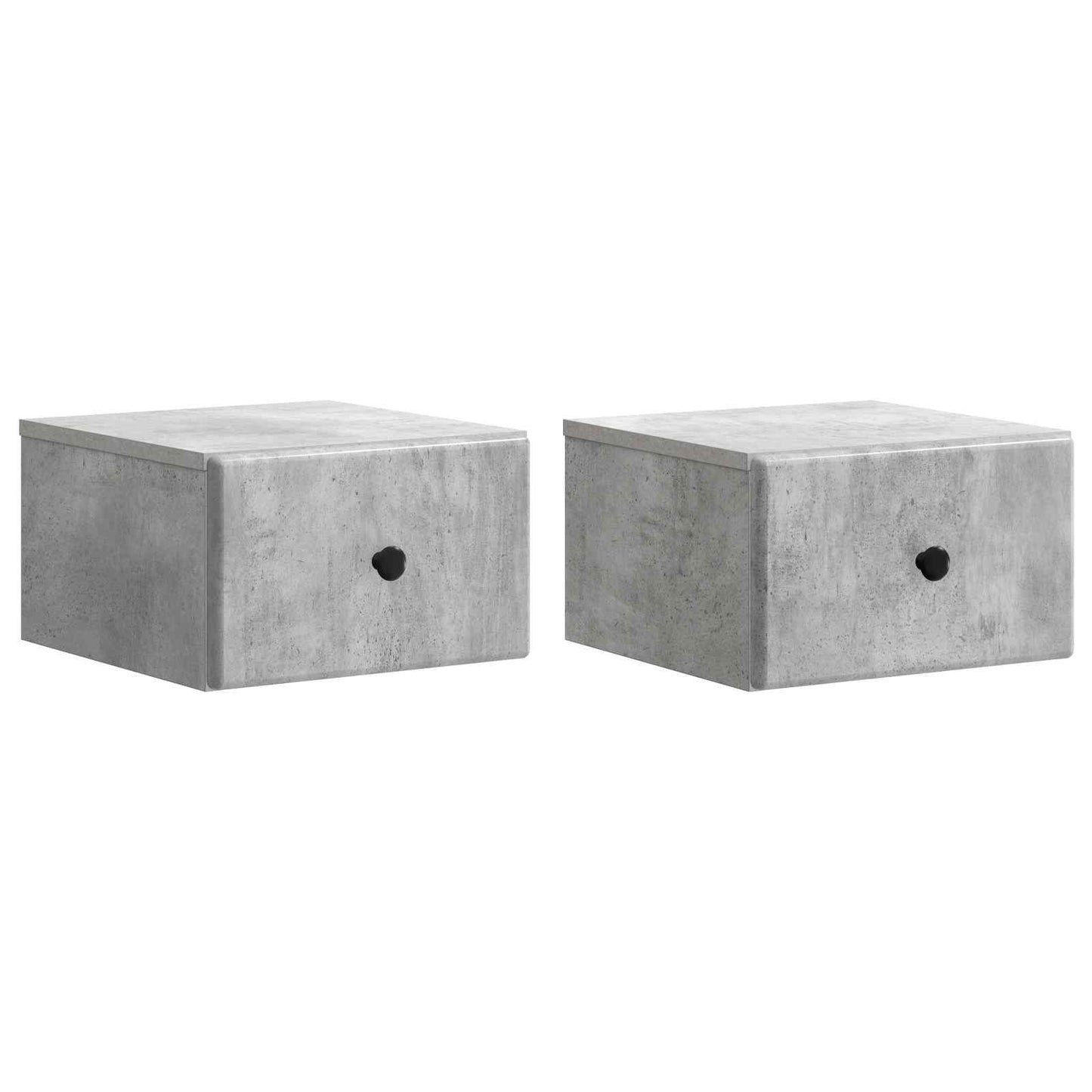 Vegghengt Nattbord med skuff 2 pcs Betonggrå 34,5 x 33 x 20 cm