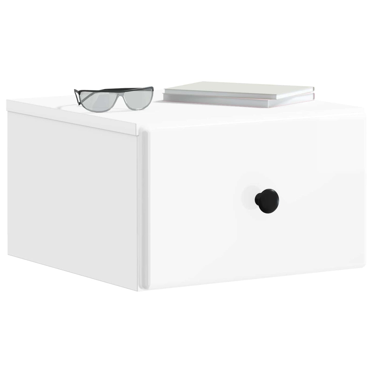Vegghengt Nattbord 2 pcs Høgglans hvit 34,5 x 33 x 20 cm