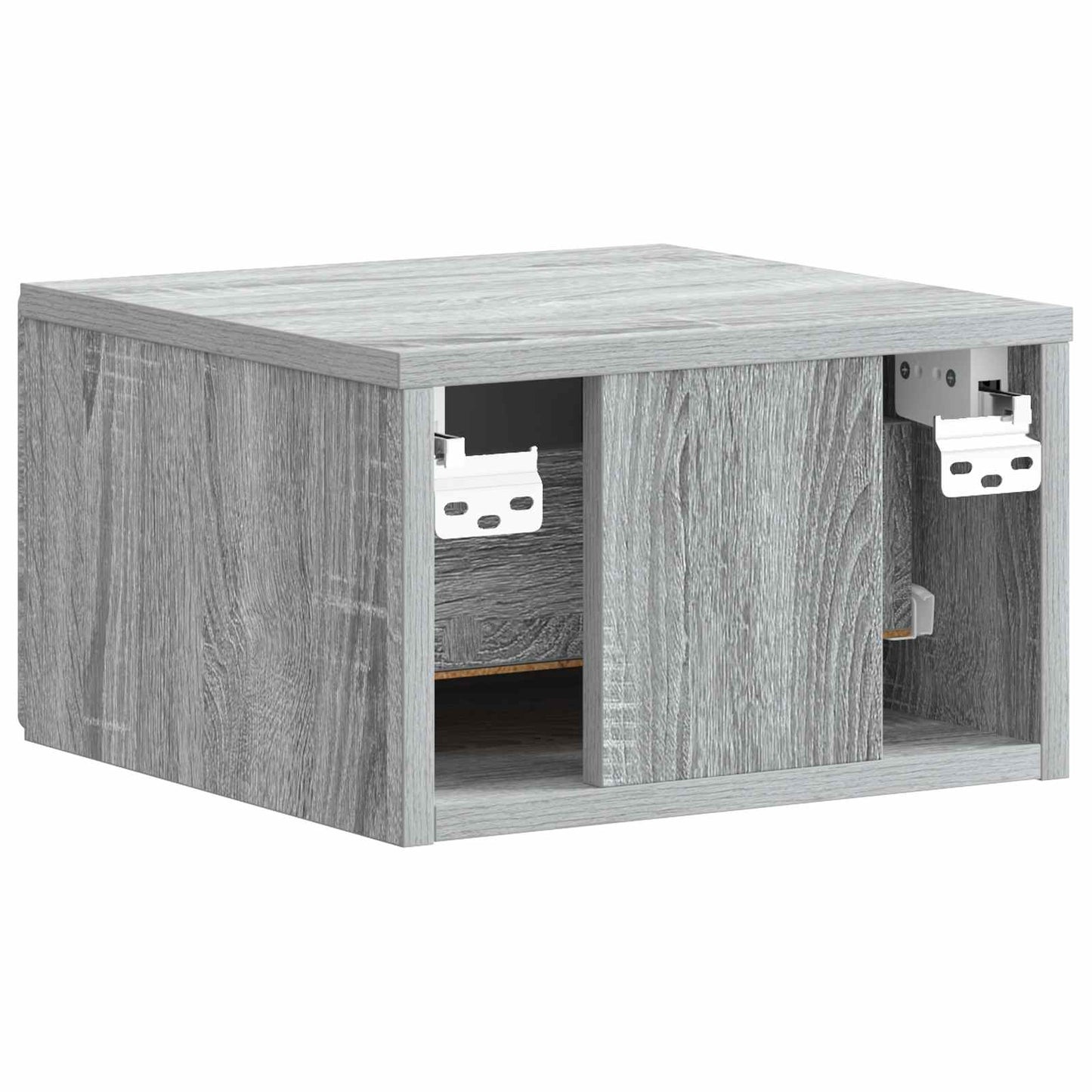Vegghengt Nattbord med skuff 2 pcs Grå sonoma 34,5 x 33 x 20 cm