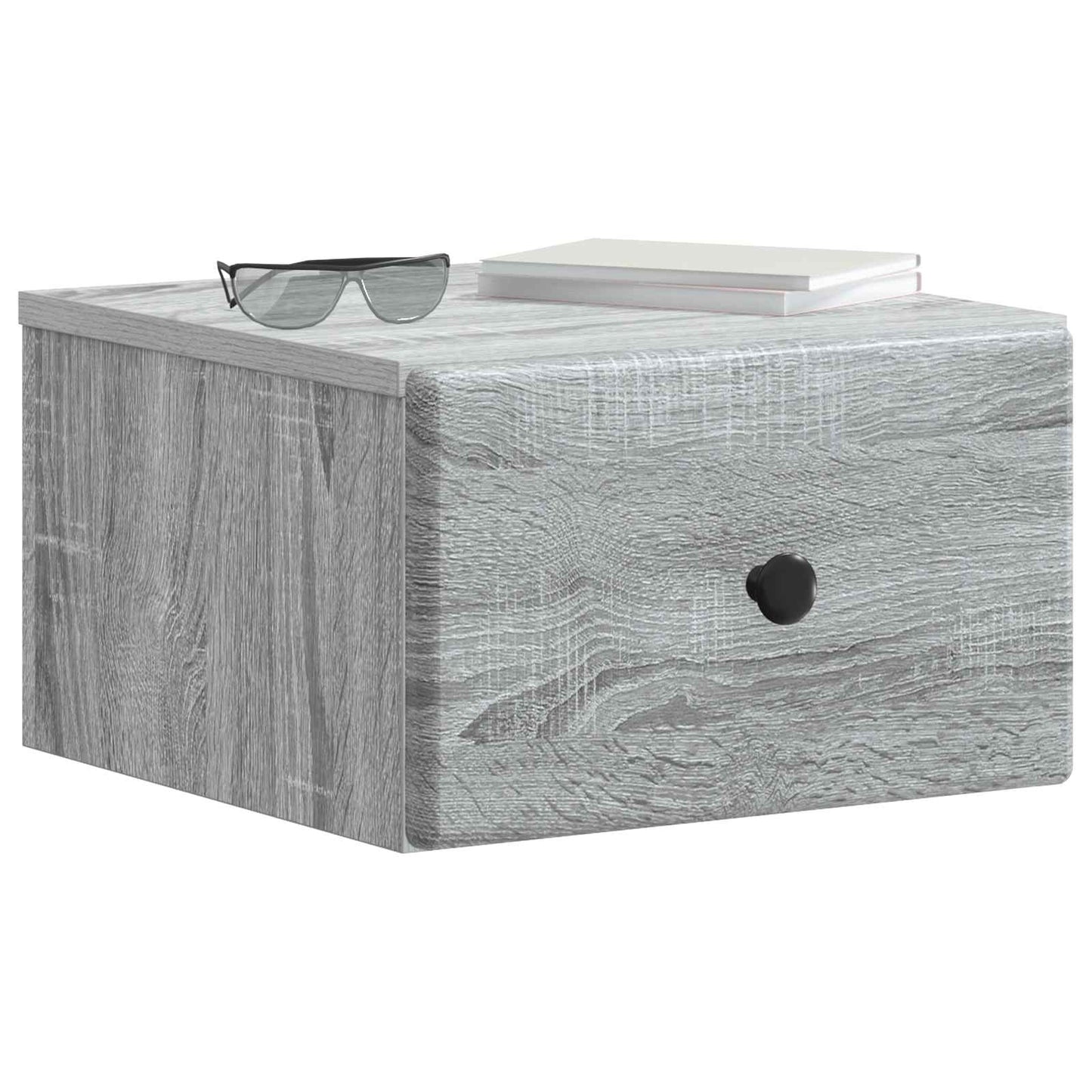 Vegghengt Nattbord med skuff 2 pcs Grå sonoma 34,5 x 33 x 20 cm