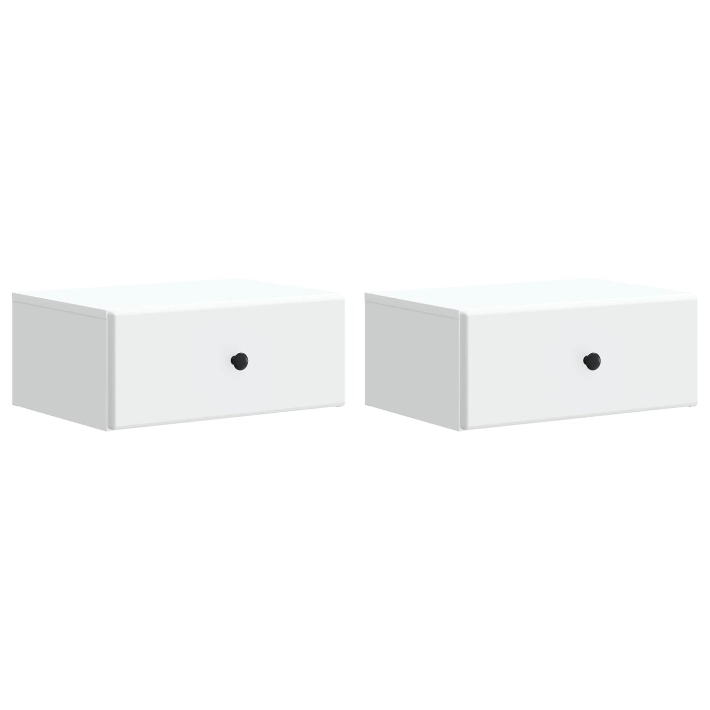 Vegghengt Nattbord 2 pcs Hvit 49 x 34,5 x 20 cm Konstruert tre