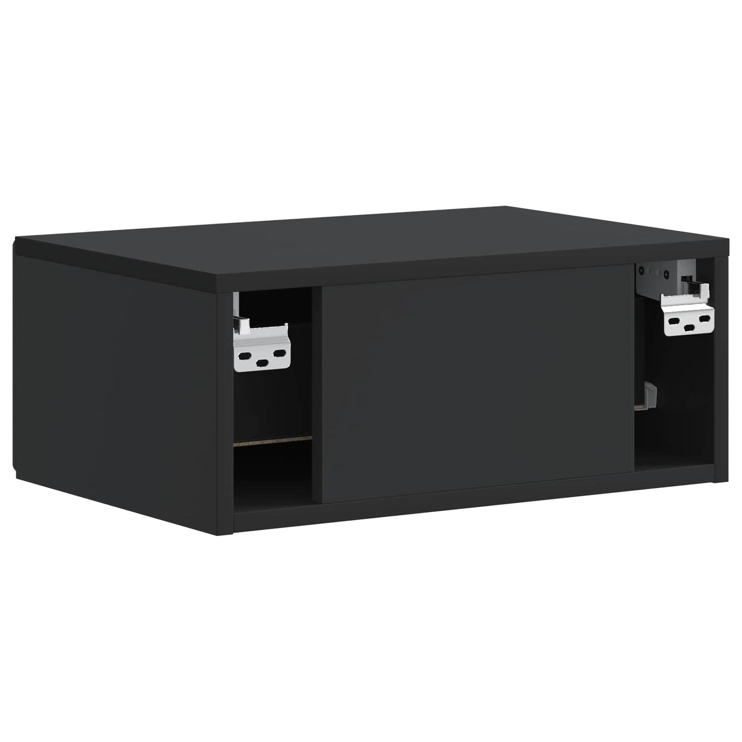 Vegghengt Nattbord Svart 49 x 34,5 x 20 cm Konstruert tre