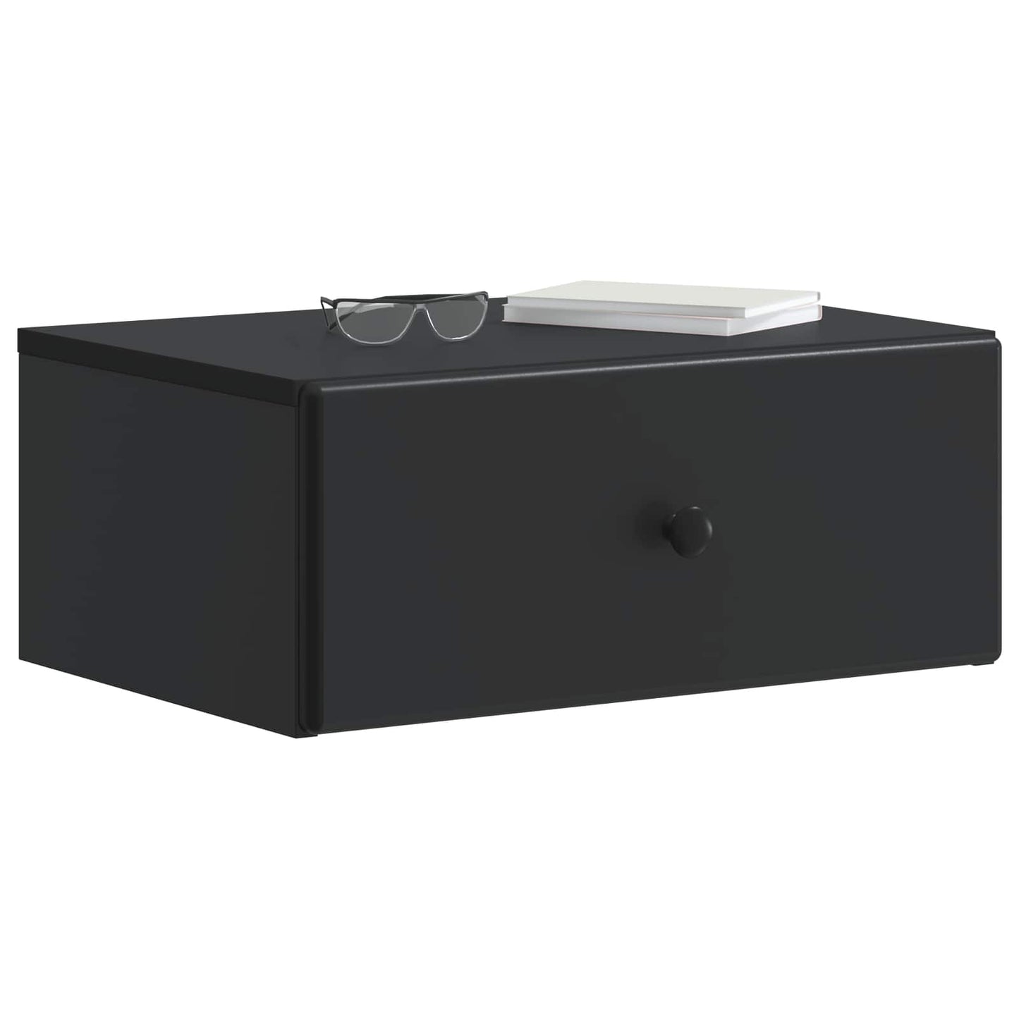 Vegghengt Nattbord Svart 49 x 34,5 x 20 cm Konstruert tre