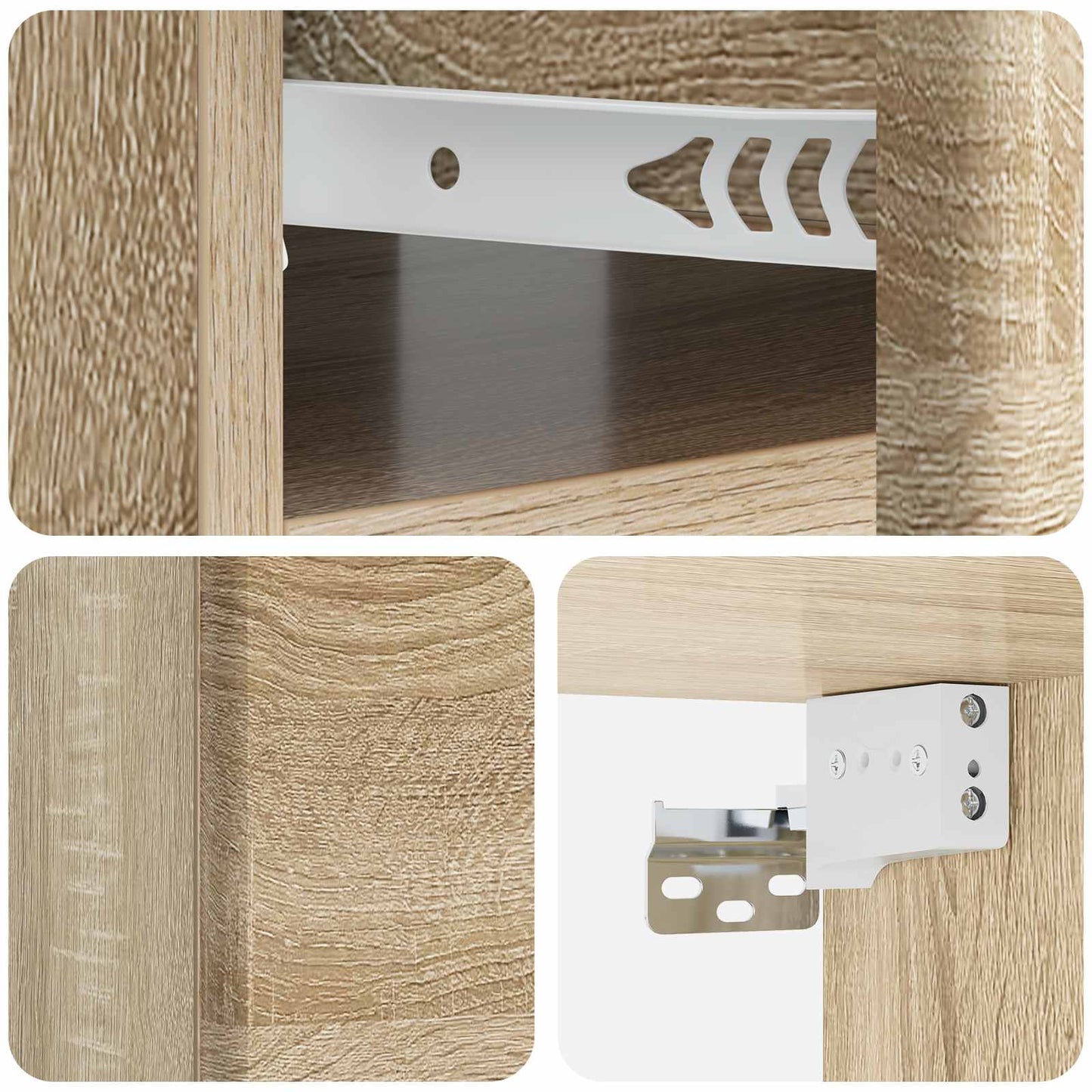 Vegghengt Nattbord med skuff 2 pcs Sonoma eik 49 x 34,5 x 20 cm