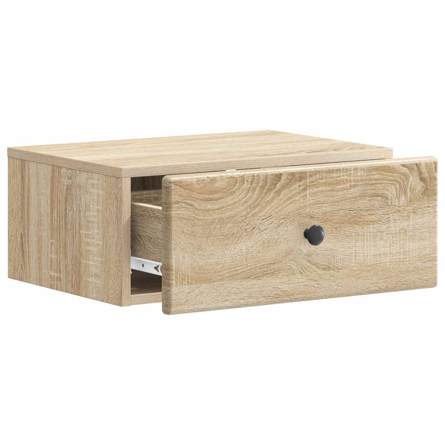 Vegghengt Nattbord med skuff 2 pcs Sonoma eik 49 x 34,5 x 20 cm