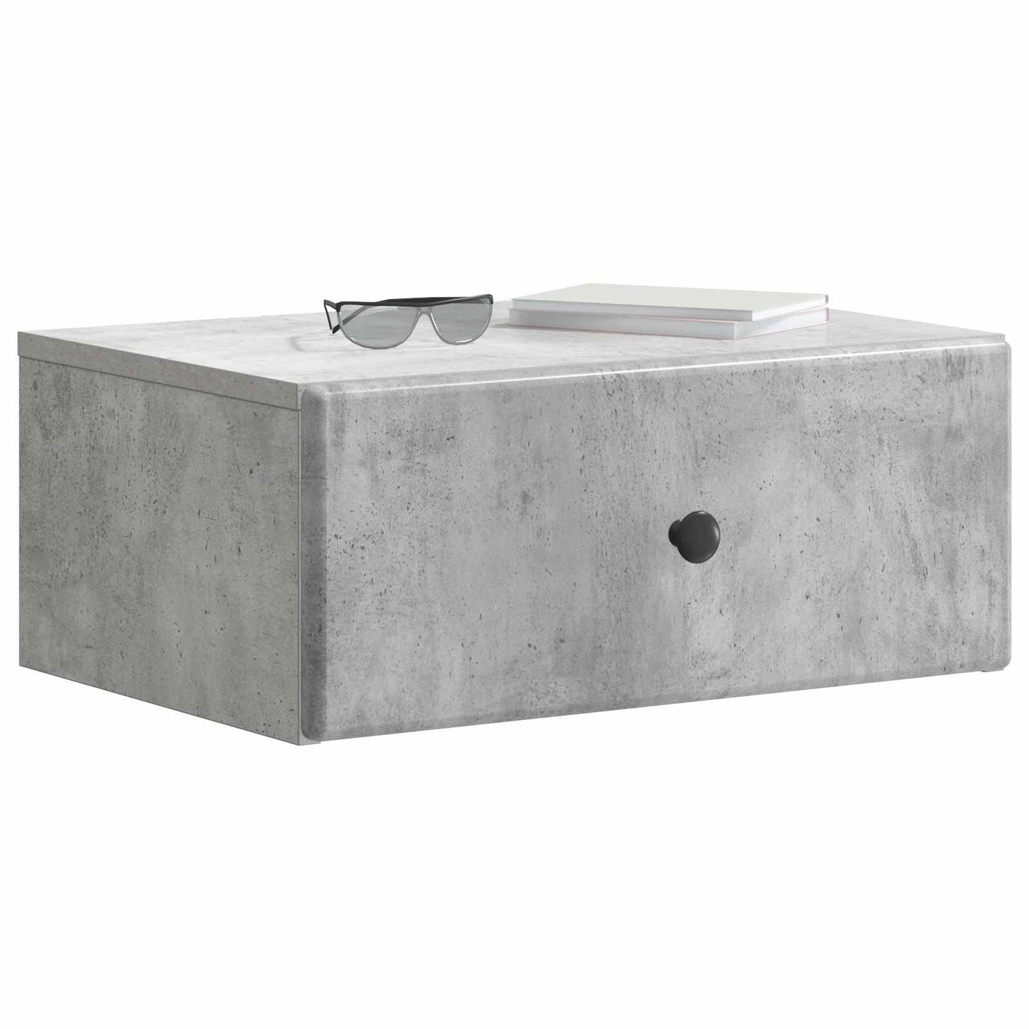 Vegghengt Nattbord Betonggrå 49 x 34,5 x 20 cm Konstruert tre