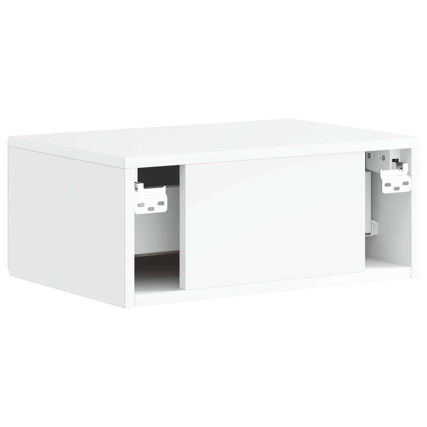 Vegghengt Nattbord med skuff Høgglans hvit 49 x 34,5 x 20 cm