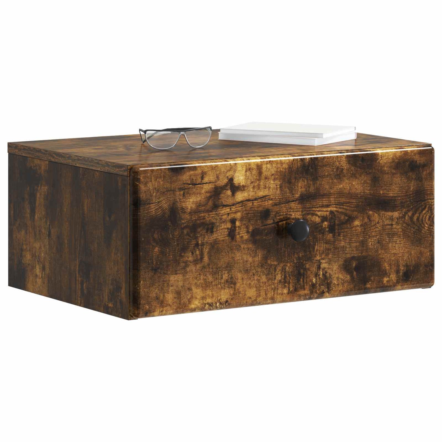 Vegghengt Nattbord Røkt Eik 49 x 34,5 x 20 cm Konstruert tre