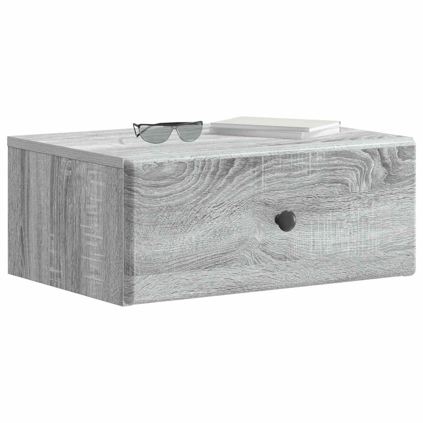 Vegghengt Nattbord med skuff 2 pcs Grå sonoma 49 x 34,5 x 20 cm