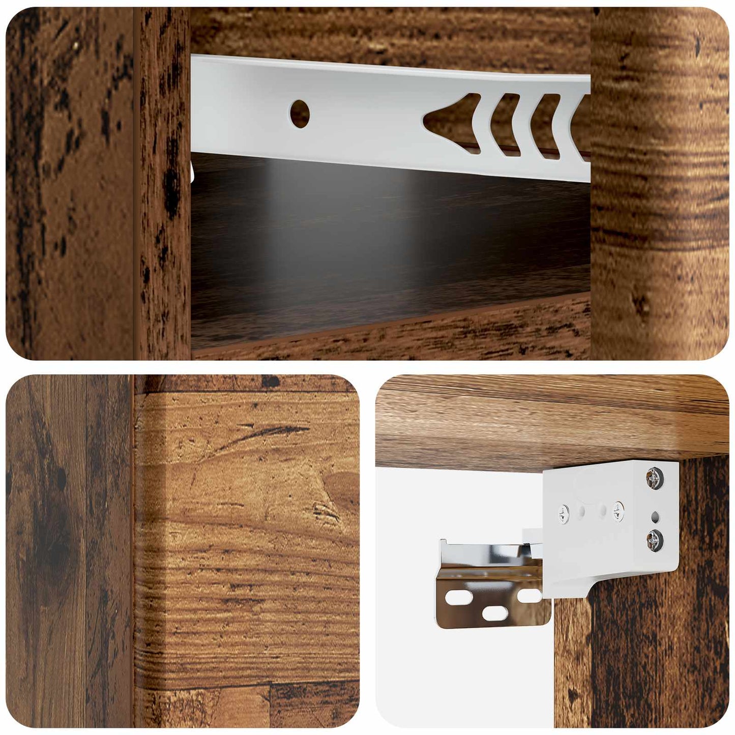 Vegghengt Nattbord Gammelt tre 49 x 34,5 x 20 cm Konstruert tre