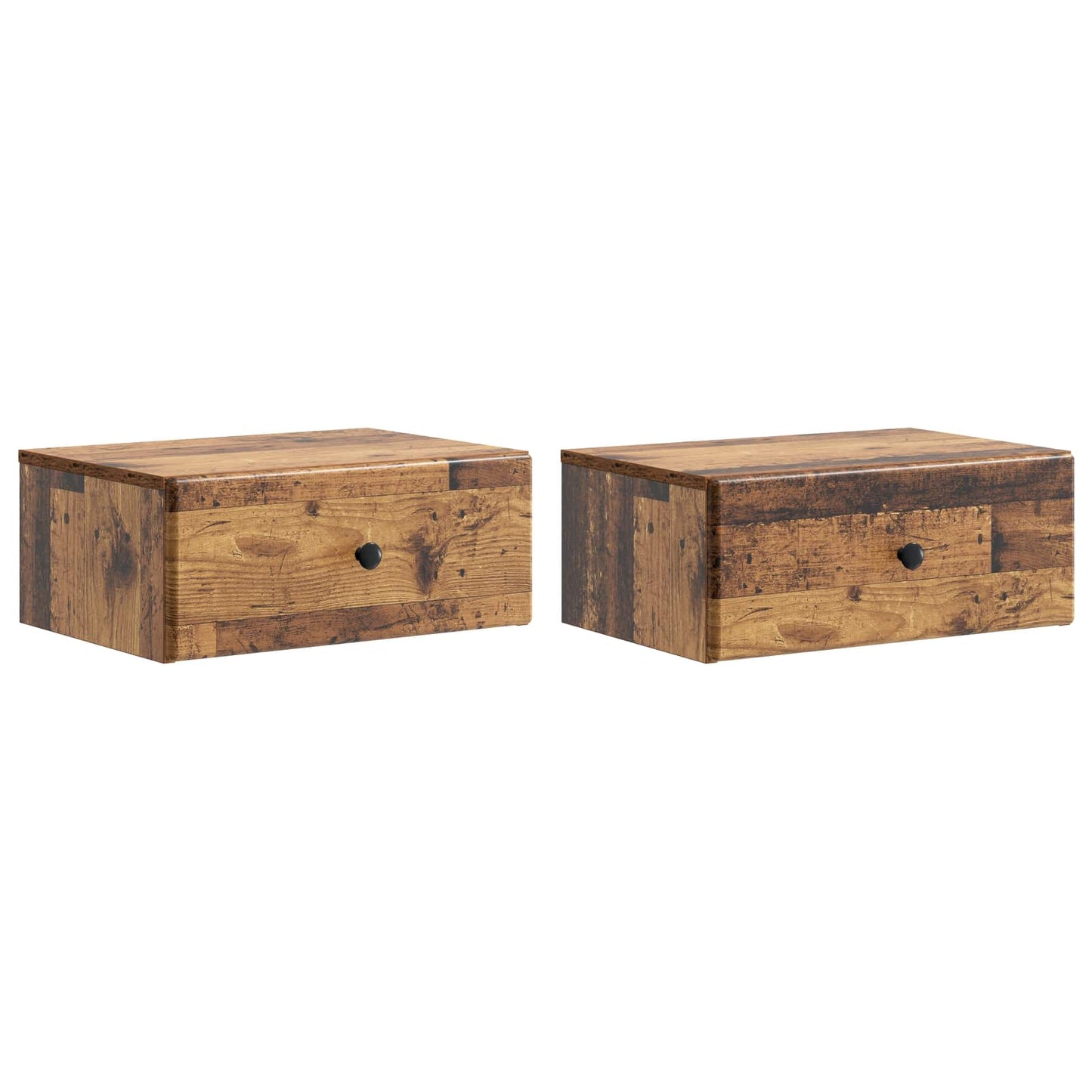 Vegghengt Nattbord 2 pcs Gammelt tre 49 x 34,5 x 20 cm