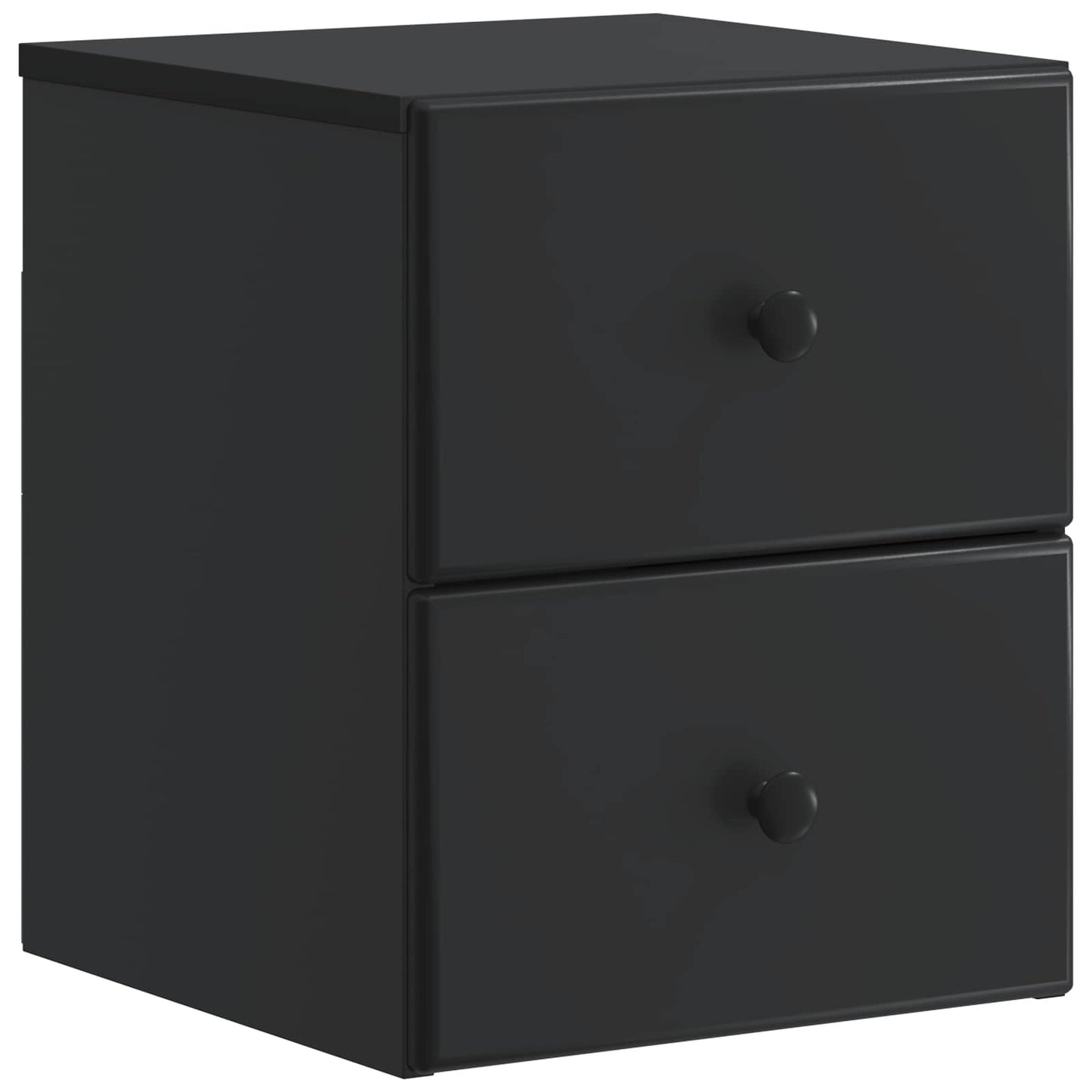 Vegghengt Nattbord 2 pcs Svart 34,5 x 33 x 40 cm Konstruert tre