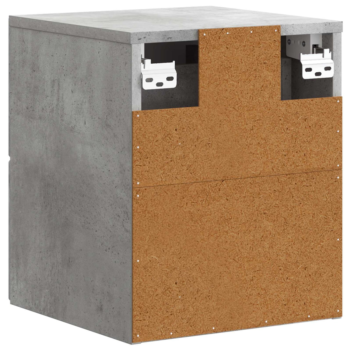 Vegghengt Nattbord Betonggrå 34,5 x 33 x 40 cm Konstruert tre