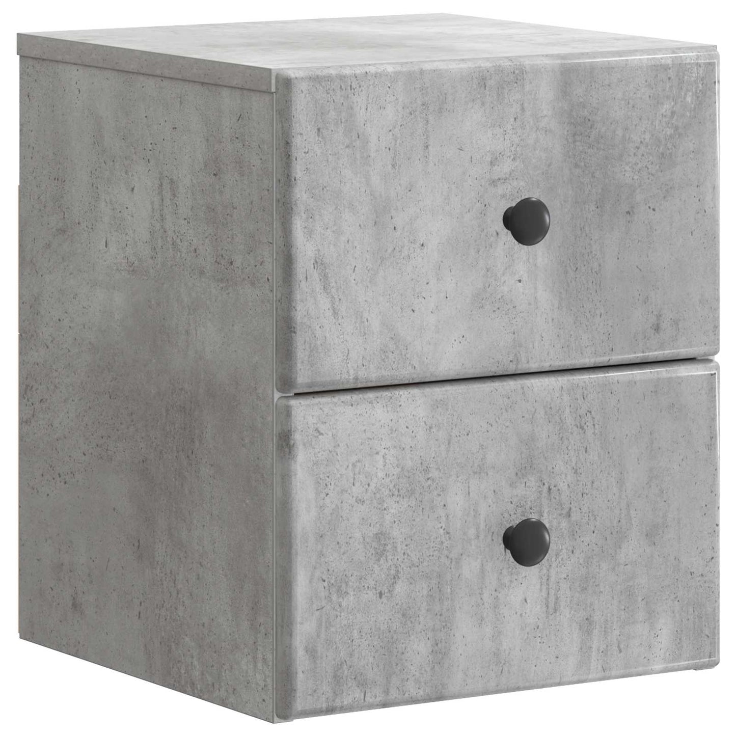 Vegghengt Nattbord med skuff 2 pcs Betonggrå 34,5 x 33 x 40 cm