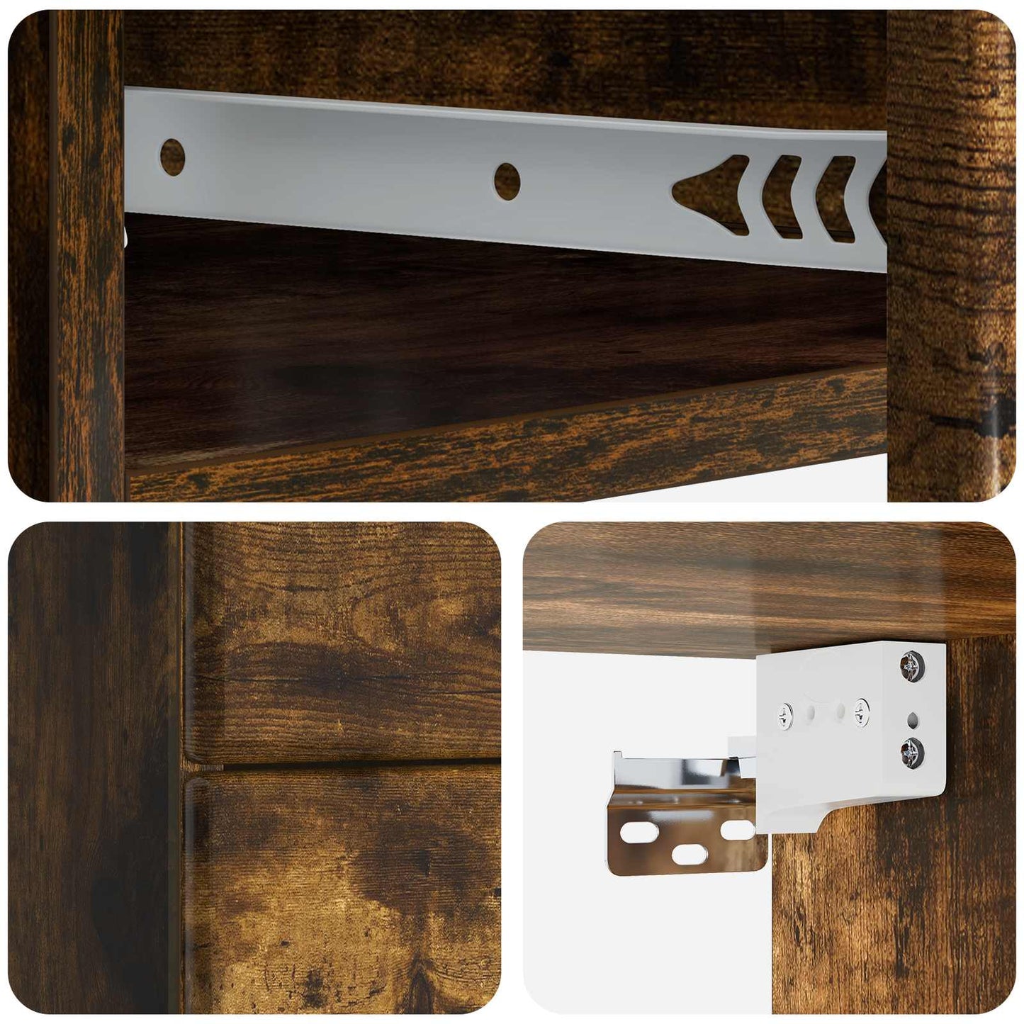 Vegghengt Nattbord med skuff 2 pcs Røkt Eik 34,5 x 33 x 40 cm